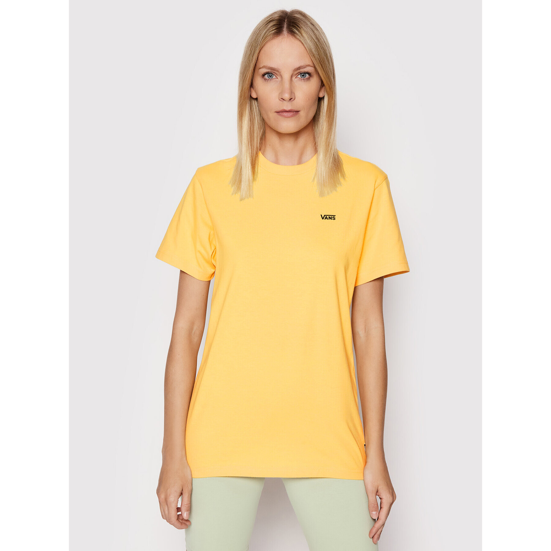 Vans Тишърт Left Chest Logo VN0A7RSR Жълт Regular Fit - Pepit.bg