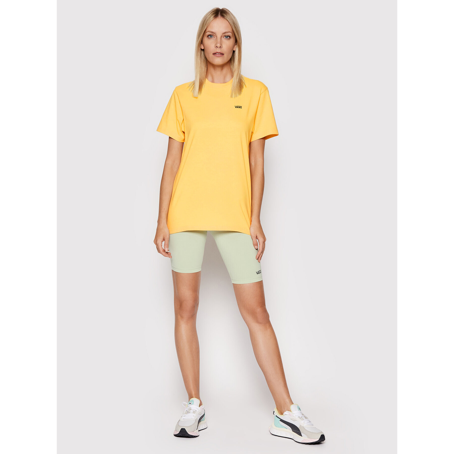 Vans Тишърт Left Chest Logo VN0A7RSR Жълт Regular Fit - Pepit.bg