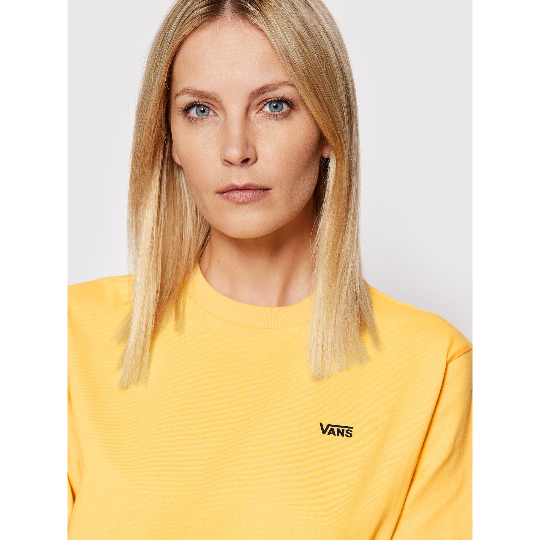 Vans Тишърт Left Chest Logo VN0A7RSR Жълт Regular Fit - Pepit.bg