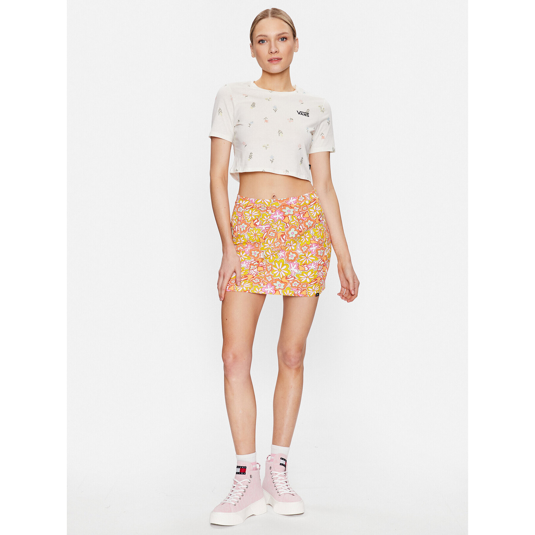 Vans Тишърт Micro Ditsy Crop Crew Sport VN0002M8 Бежов Regular Fit - Pepit.bg