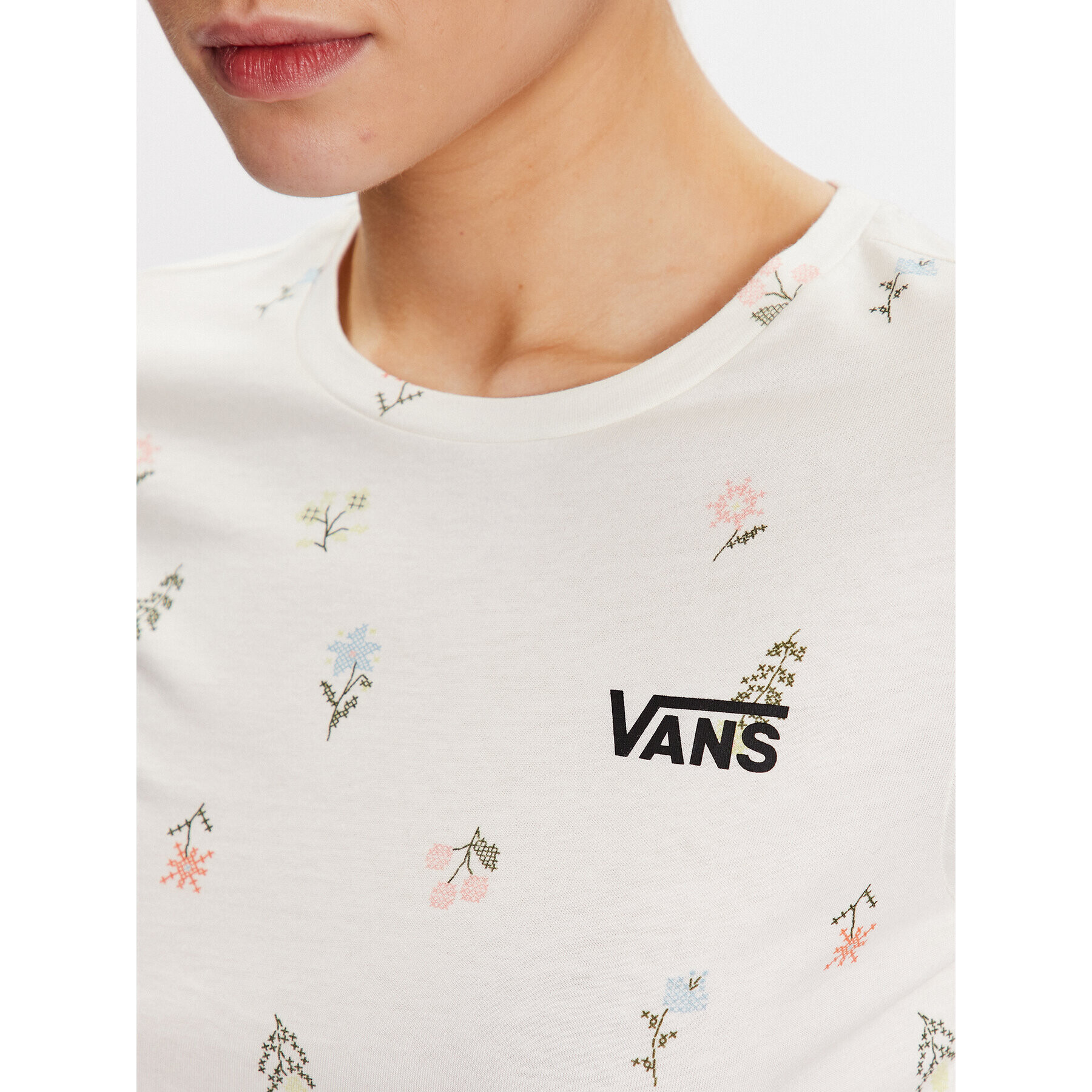 Vans Тишърт Micro Ditsy Crop Crew Sport VN0002M8 Бежов Regular Fit - Pepit.bg
