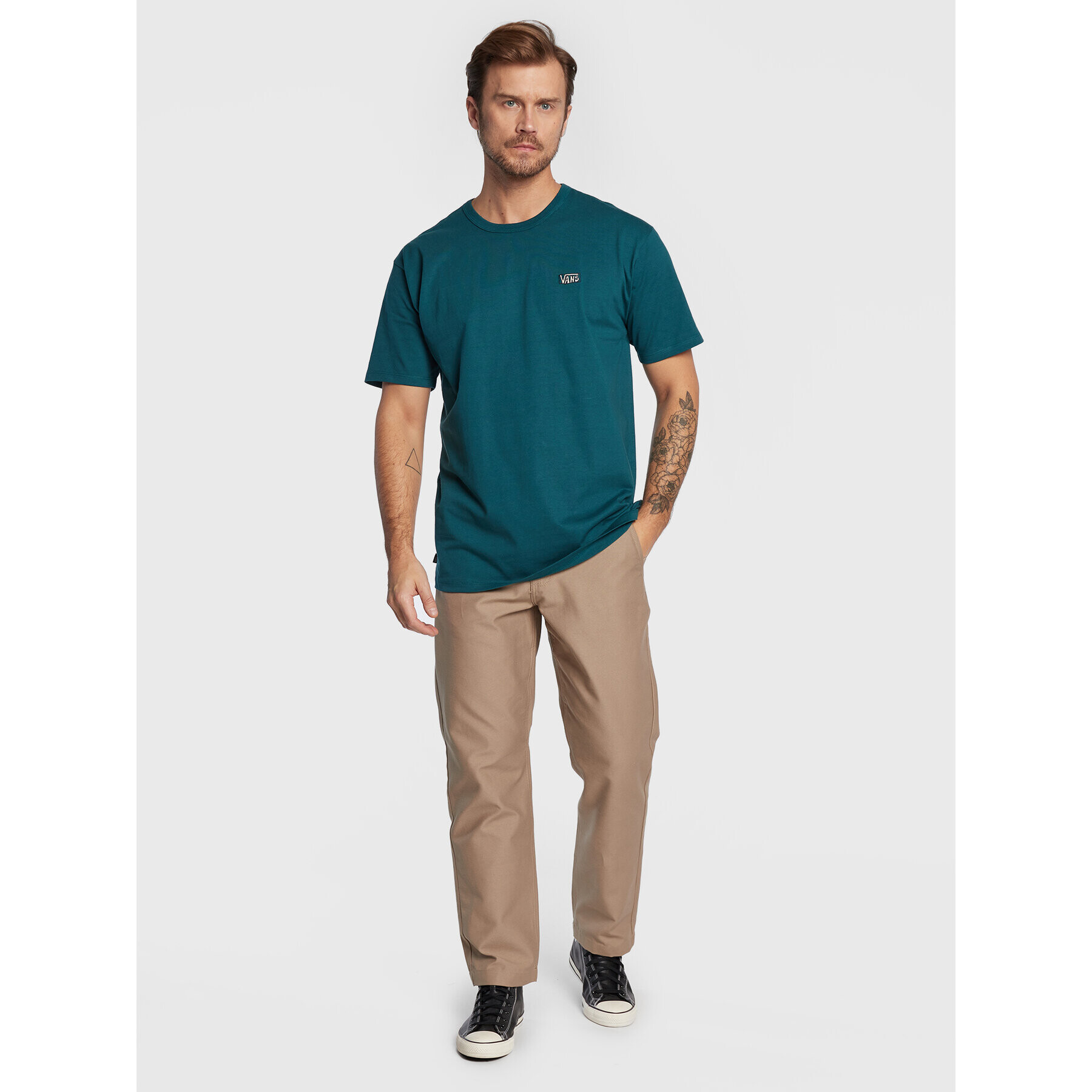 Vans Тишърт Off The Wall Color Multiplier VN0A4S2A Зелен Classic Fit - Pepit.bg
