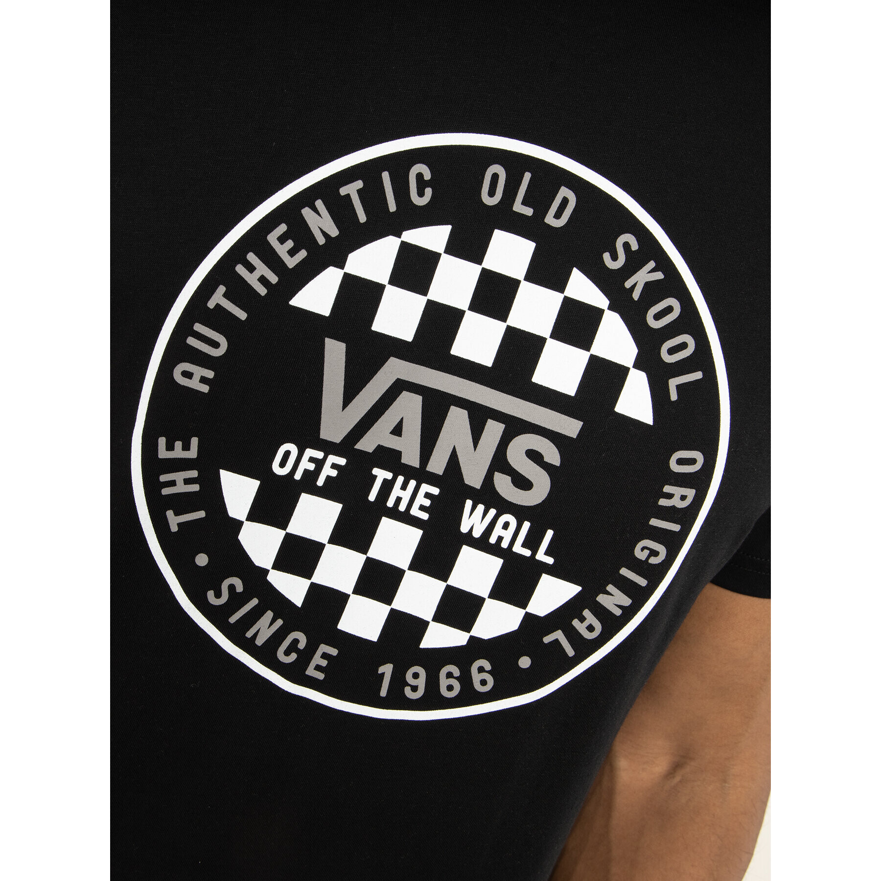 Vans Тишърт Og Checker VN0A49SYBLK1 Черен Slim Fit - Pepit.bg