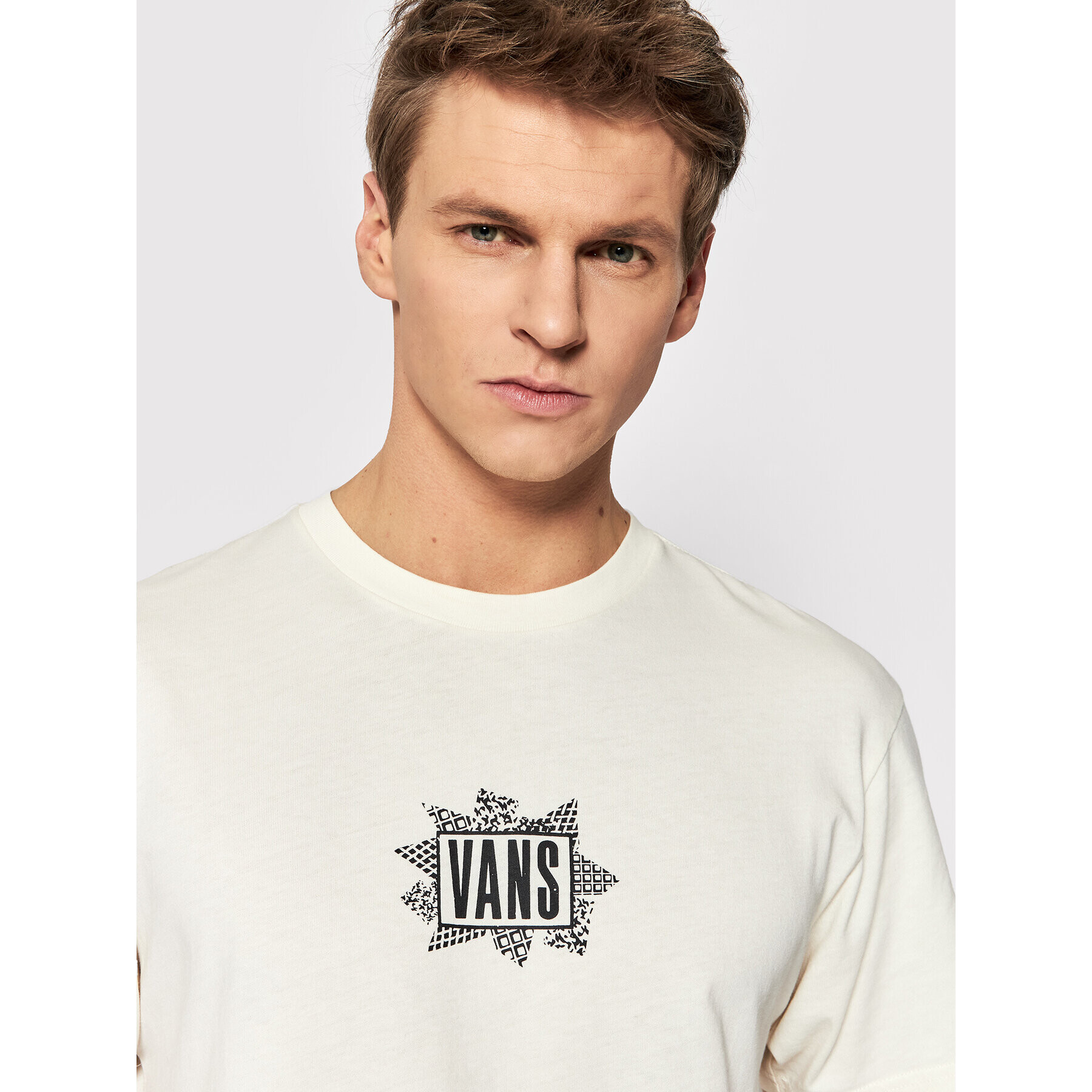 Vans Тишърт Pier Side VN0A7PK7 Бежов Slim Fit - Pepit.bg