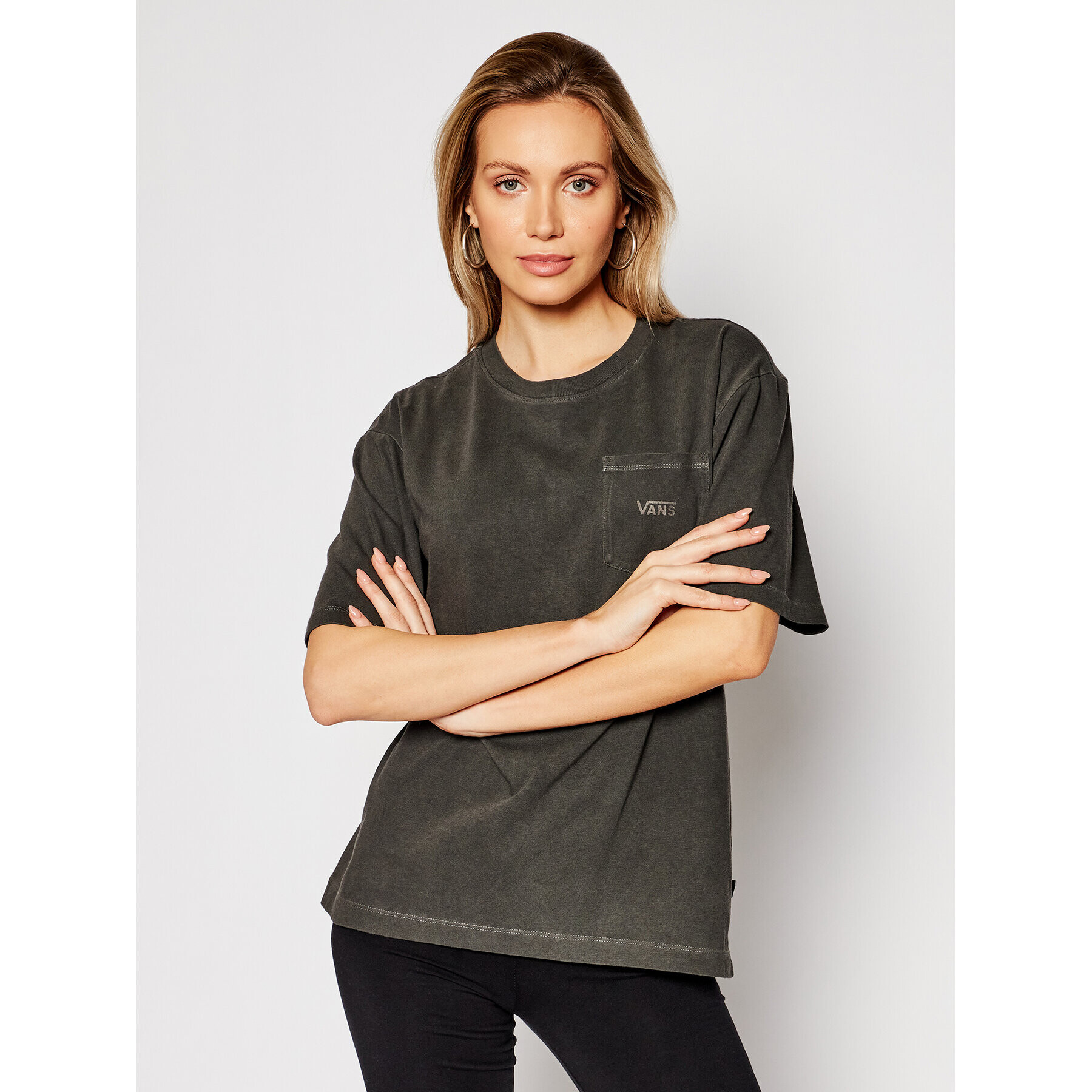 Vans Тишърт Pocket VN0A53NS Сив Regular Fit - Pepit.bg