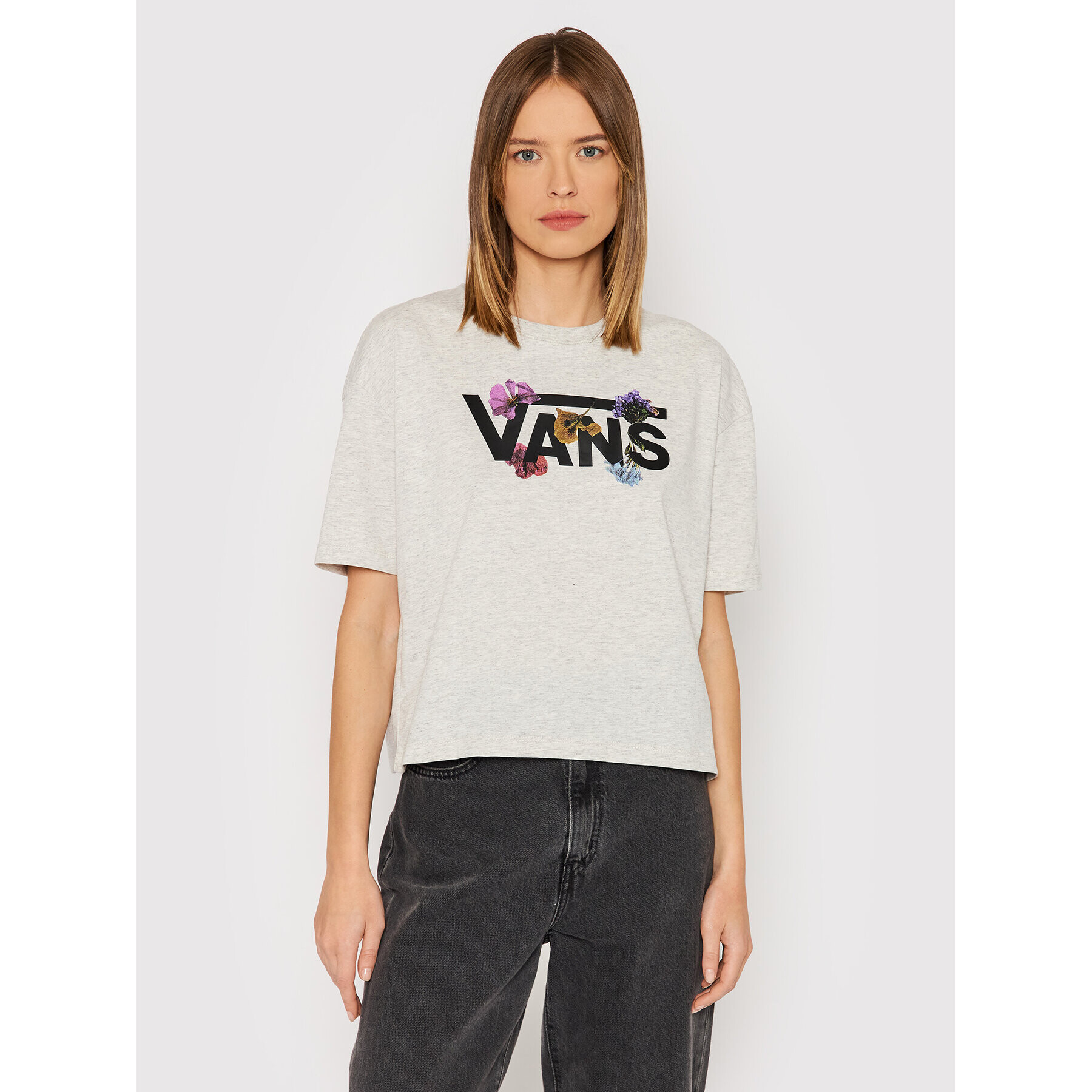 Vans Тишърт Sparse Flower VN0A5LBG Сив Relaxed Fit - Pepit.bg