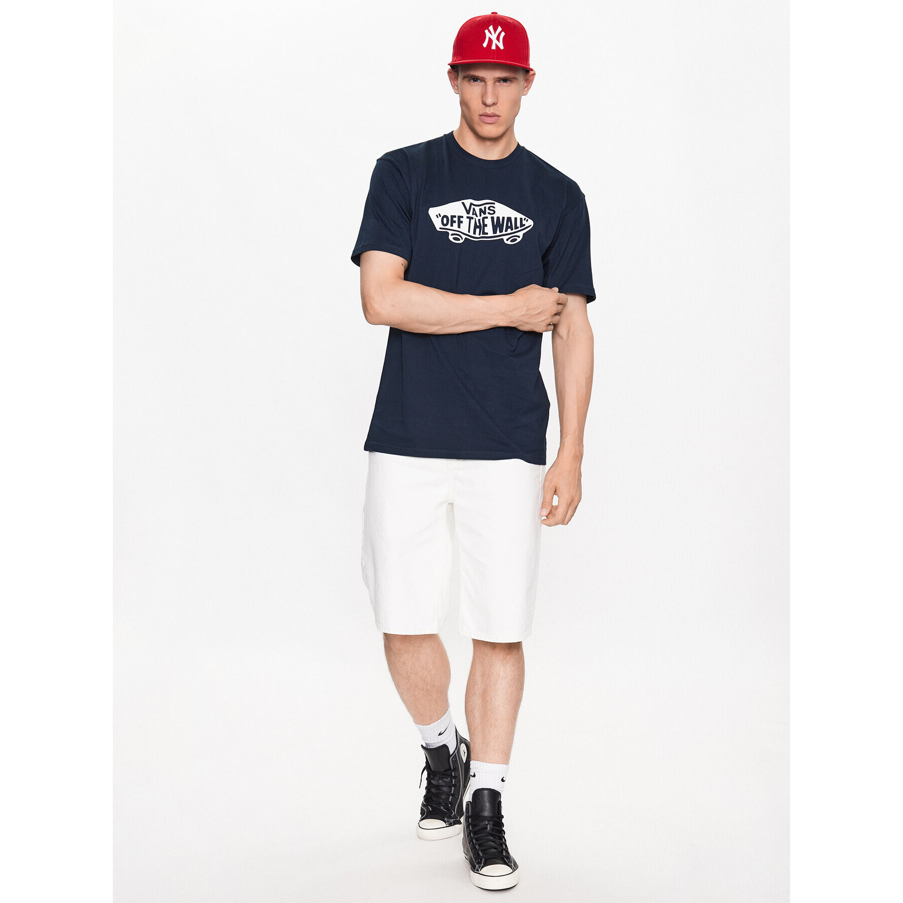 Vans Тишърт Style 76 Ss Tee VN00004X Тъмносин Classic Fit - Pepit.bg