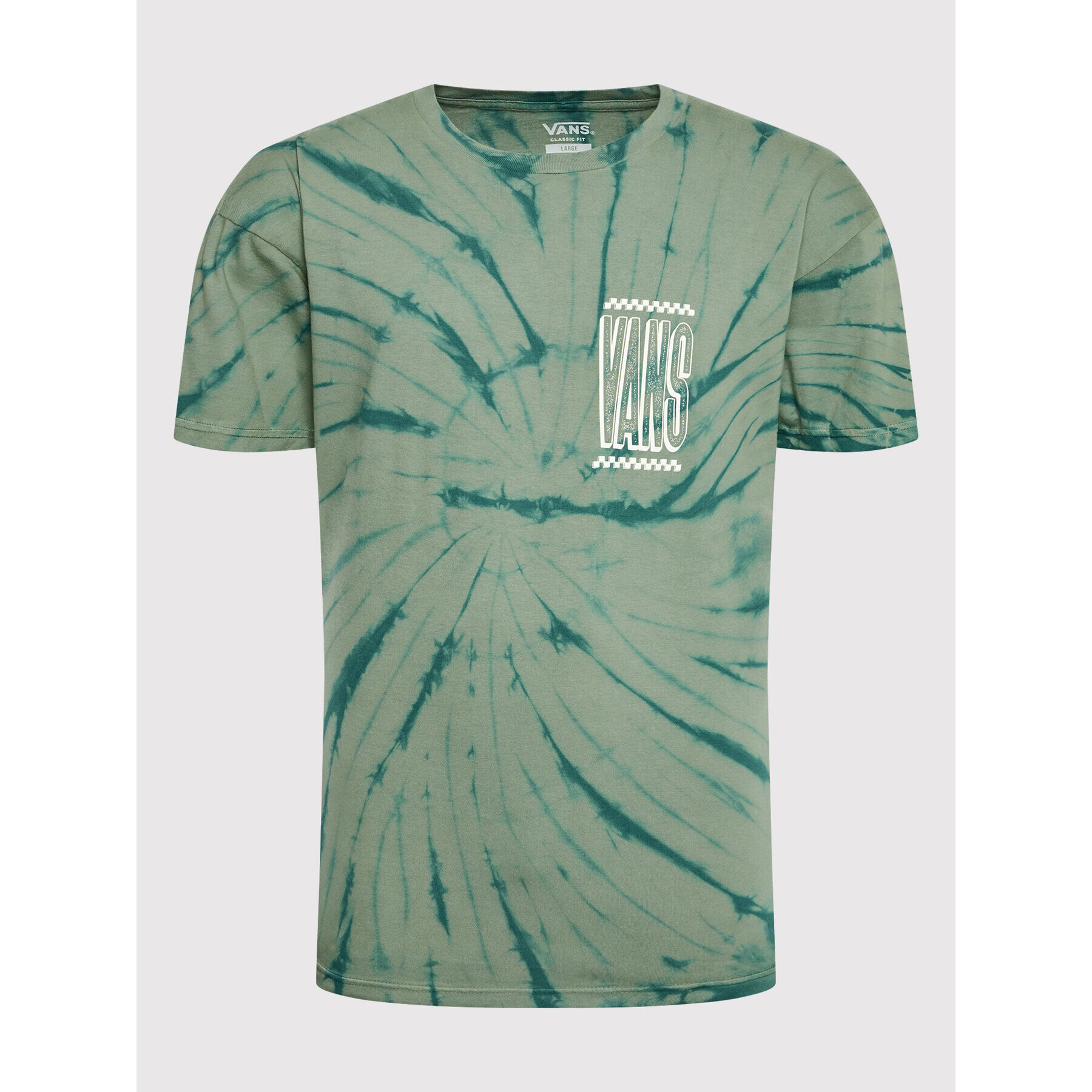 Vans Тишърт Tall Type Tie Dye VN0A7S61 Зелен Regular Fit - Pepit.bg