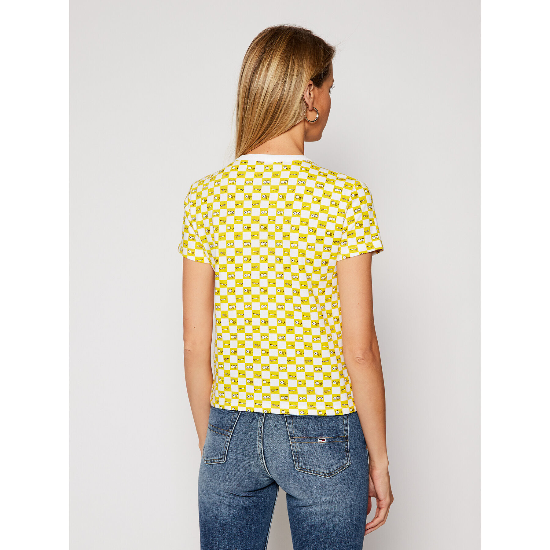 Vans Тишърт THE SIMPSONS Check Eyes Tee VN0A4V43 Жълт Regular Fit - Pepit.bg