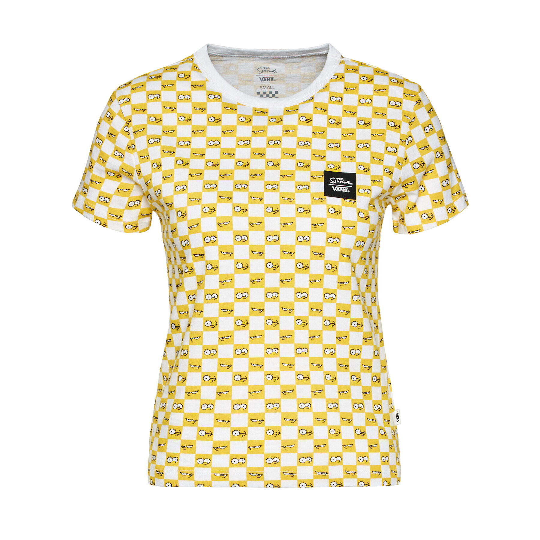 Vans Тишърт THE SIMPSONS Check Eyes Tee VN0A4V43 Жълт Regular Fit - Pepit.bg