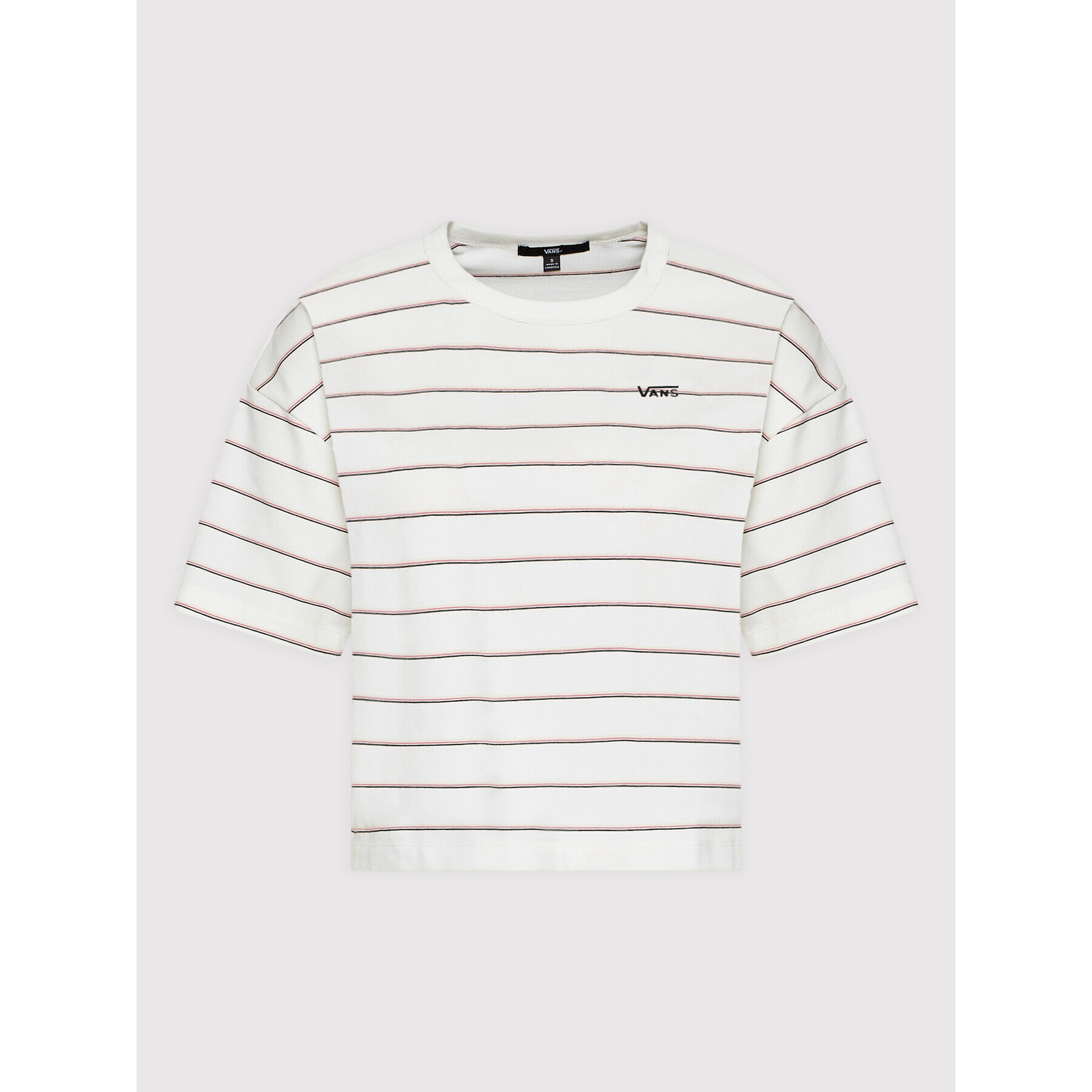 Vans Тишърт Time Off Stripe VN0A5LK8 Бежов Relaxed Fit - Pepit.bg