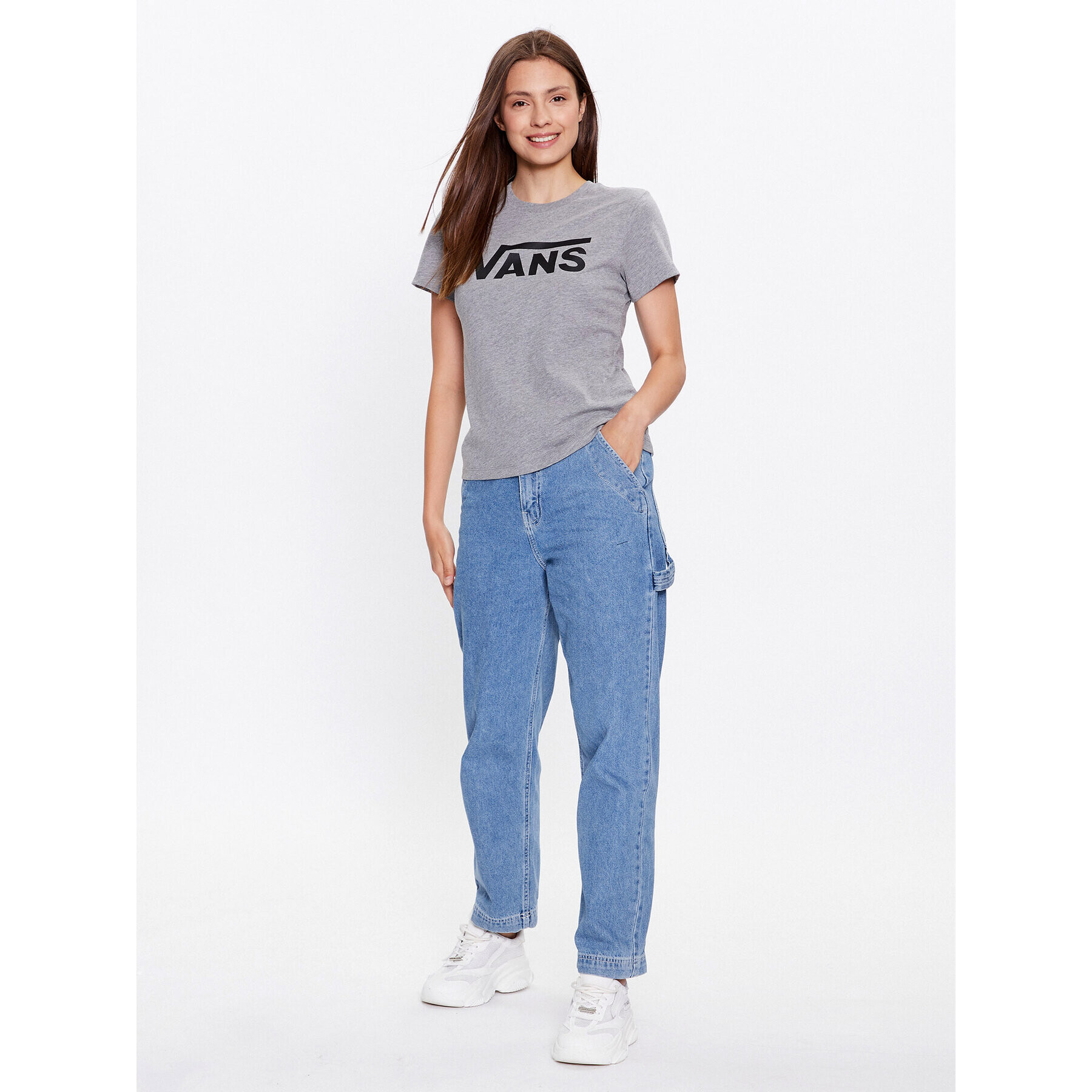 Vans Тишърт Wm Flying V Crew Tee VN0A3UP4 Сив Regular Fit - Pepit.bg