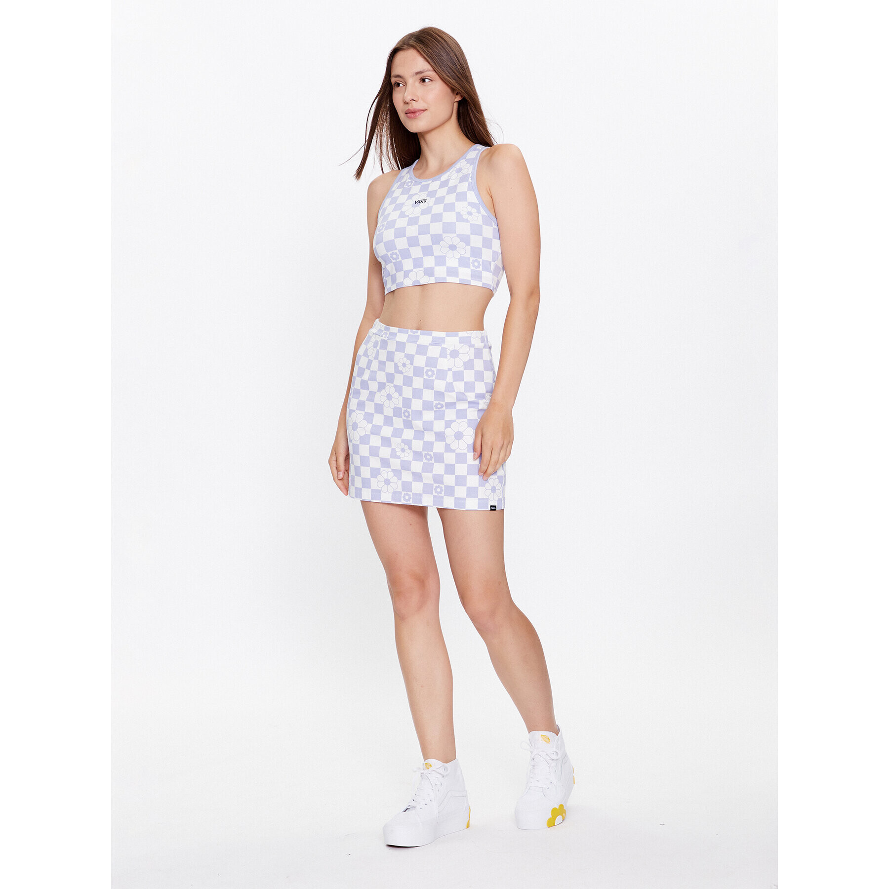 Vans топ Longline Racerback Print Bralette VN00073R Виолетов Regular Fit - Pepit.bg