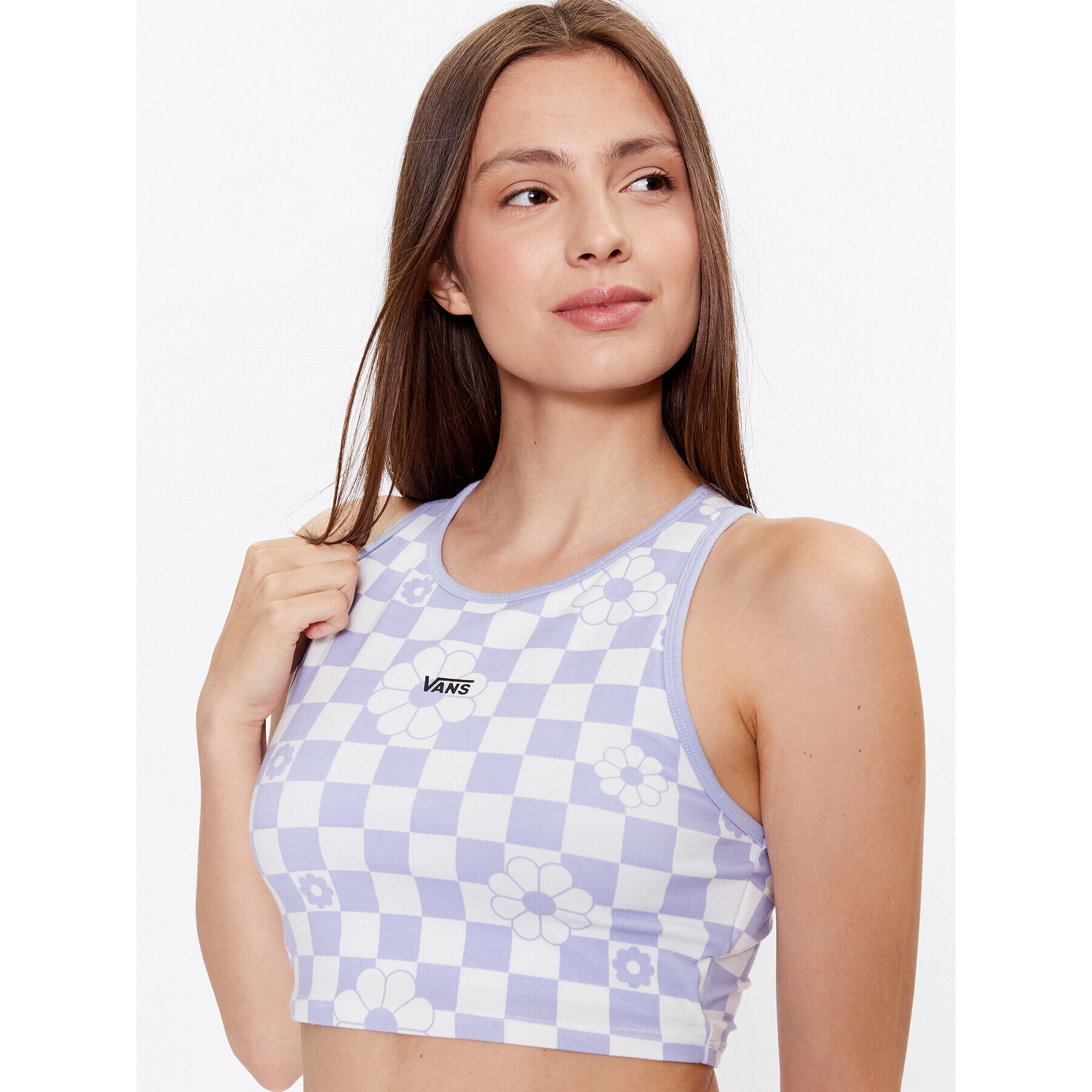 Vans топ Longline Racerback Print Bralette VN00073R Виолетов Regular Fit - Pepit.bg