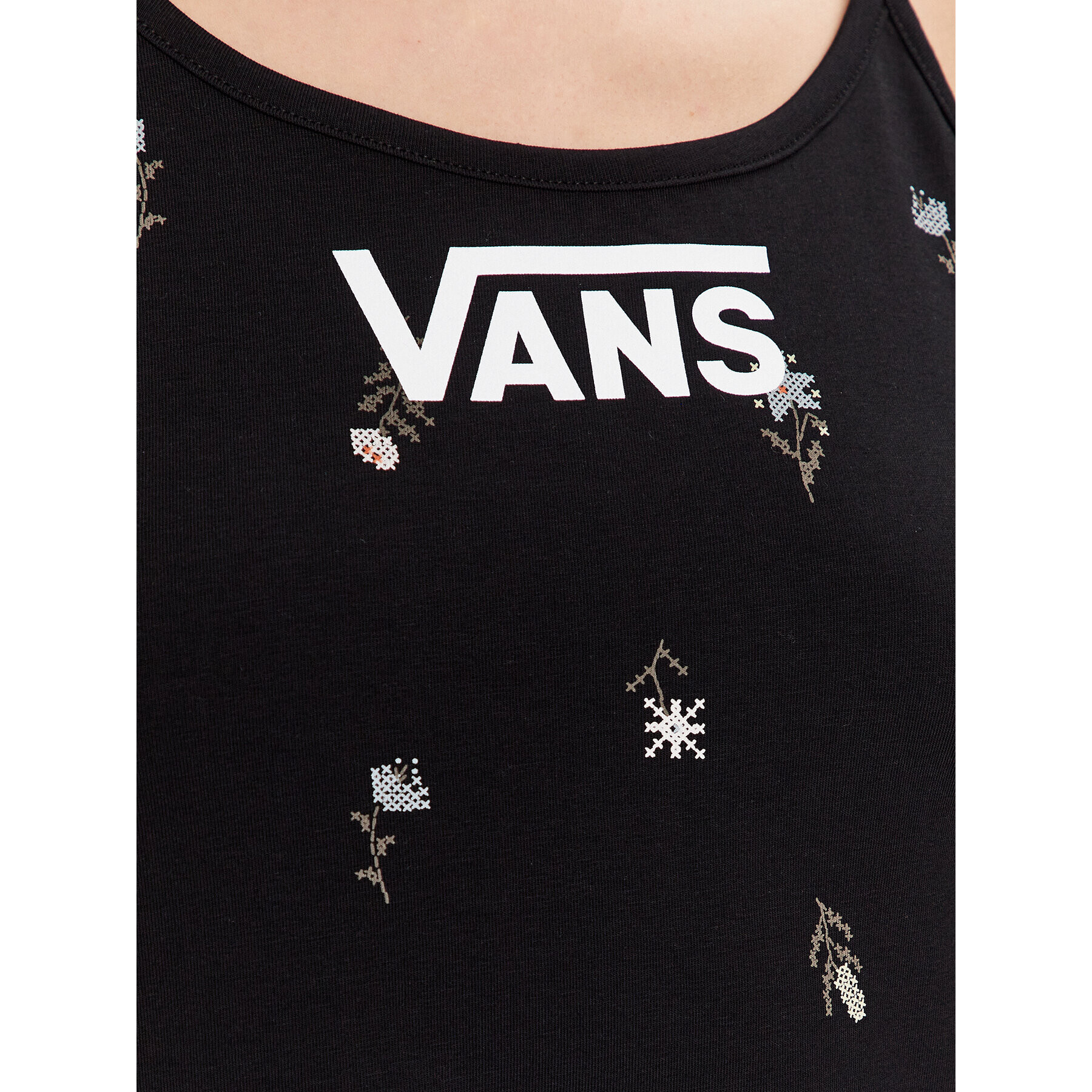 Vans топ Micro Ditsy Halter VN0003M6 Черен Regular Fit - Pepit.bg