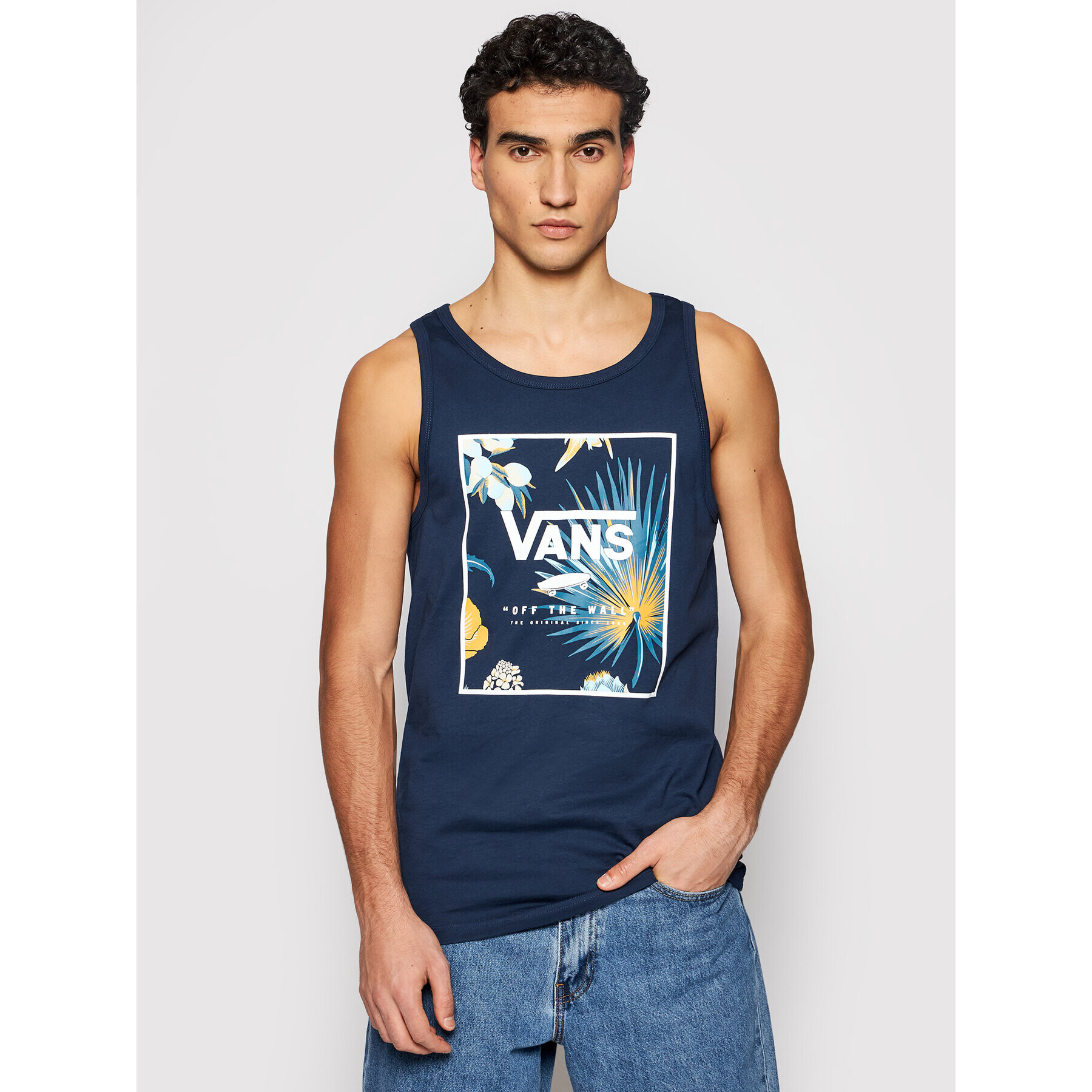 Vans Мъжки топ Print Box VN0A31EX Тъмносин Classic Fit - Pepit.bg