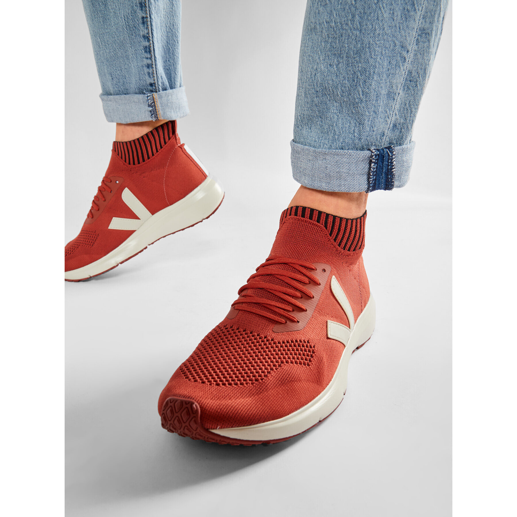 Veja Сникърси Runner Style Mid V x Rick Owens OT102461B Оранжев - Pepit.bg