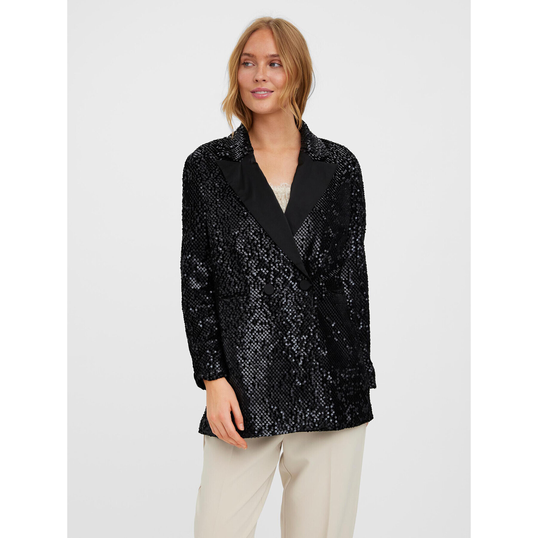 Vero Moda Сако Merle 10277739 Черен Oversize - Pepit.bg