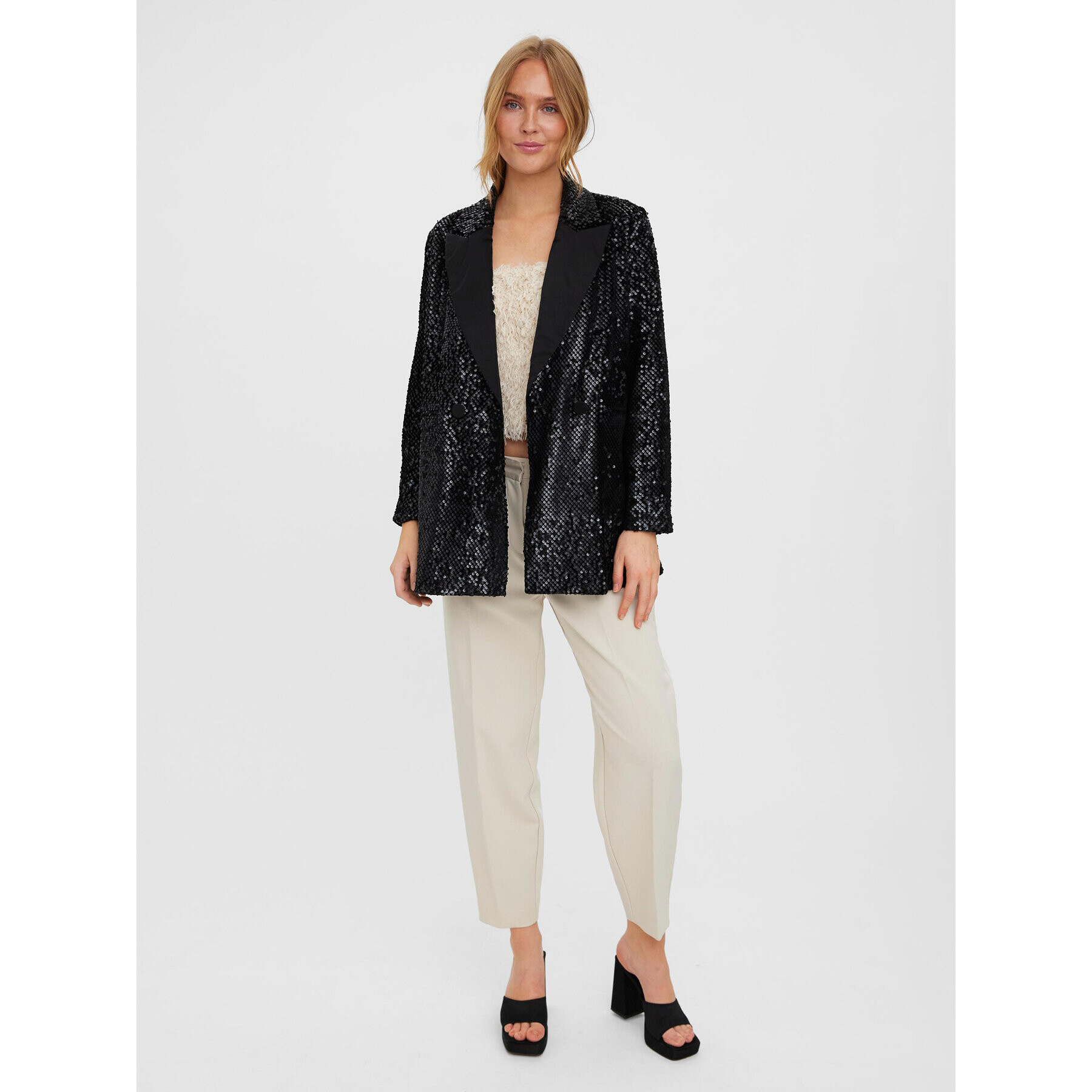 Vero Moda Сако Merle 10277739 Черен Oversize - Pepit.bg