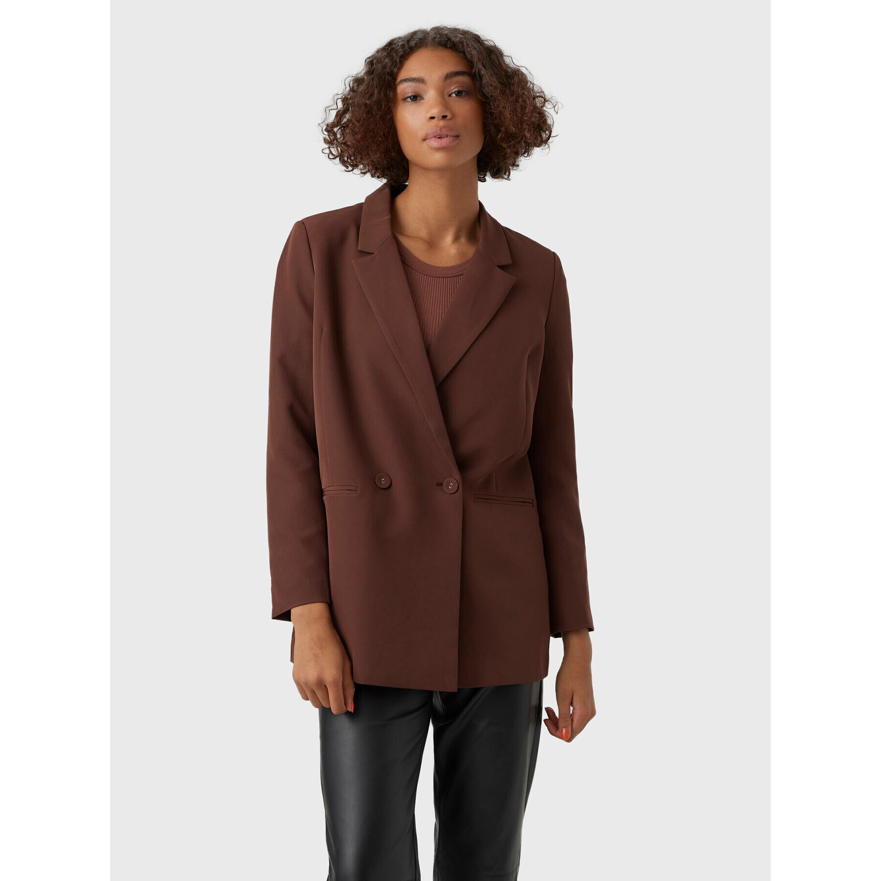 Vero Moda Сако Orlanda 10245078 Кафяв Oversize - Pepit.bg