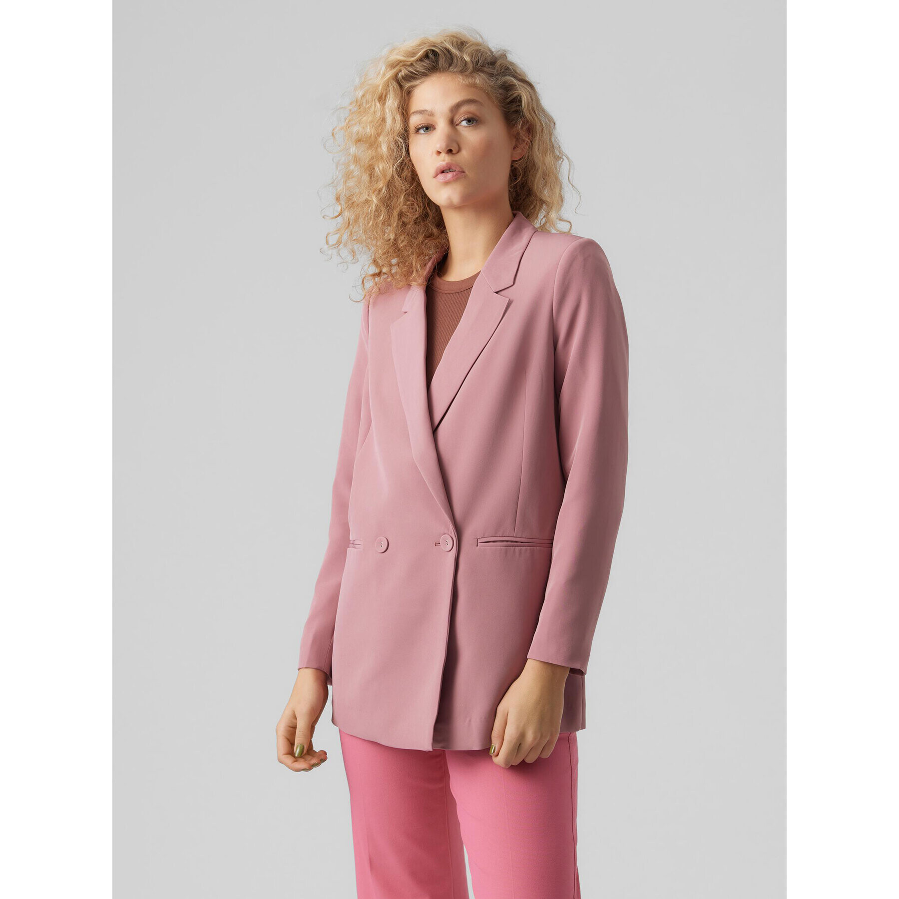 Vero Moda Сако Orlanda 10245078 Розов Oversize - Pepit.bg