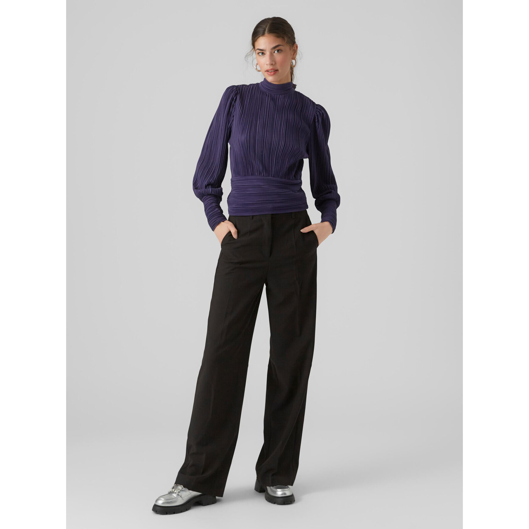 Vero Moda Блуза 10295544 Виолетов Regular Fit - Pepit.bg