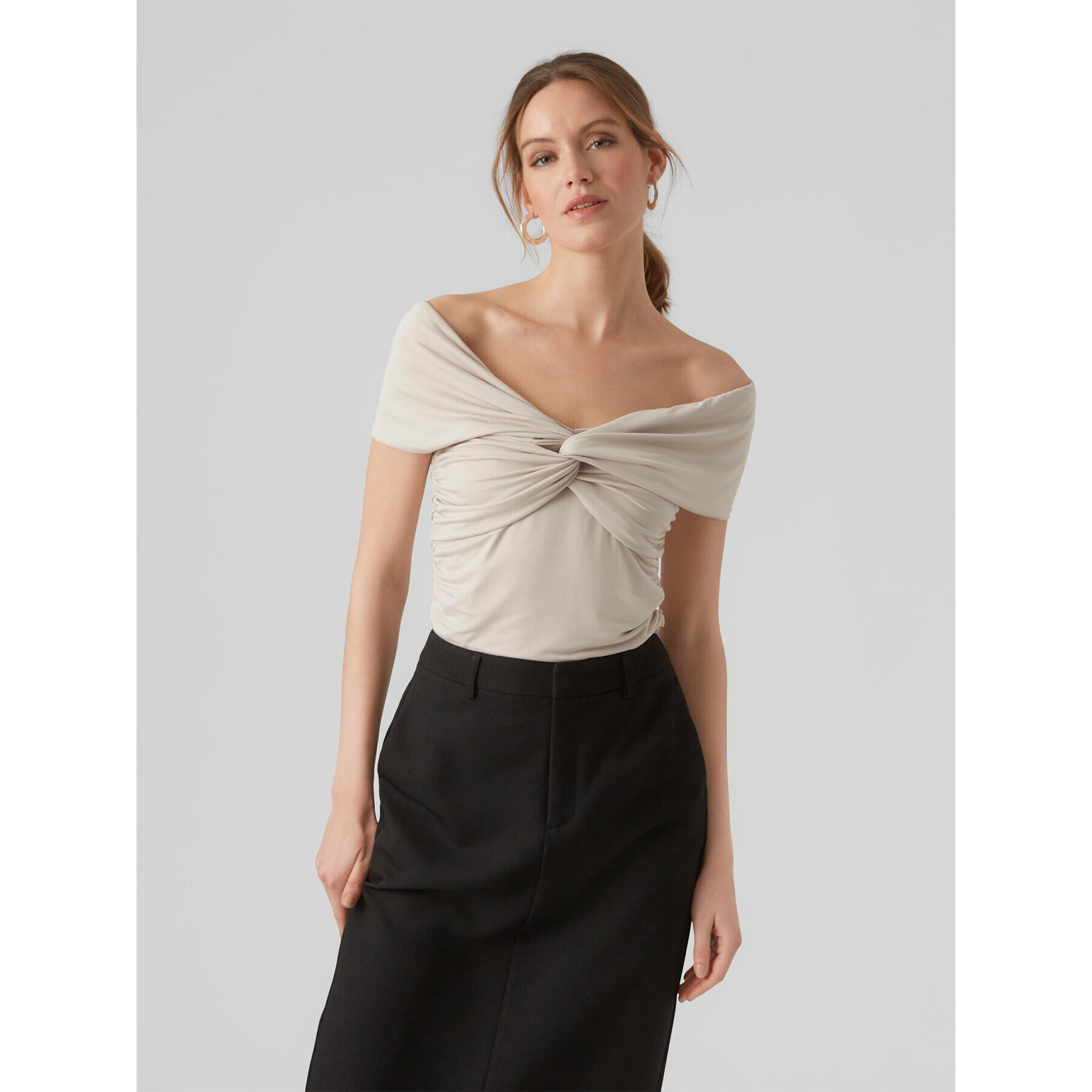 Vero Moda Блуза 10296078 Екрю Regular Fit - Pepit.bg