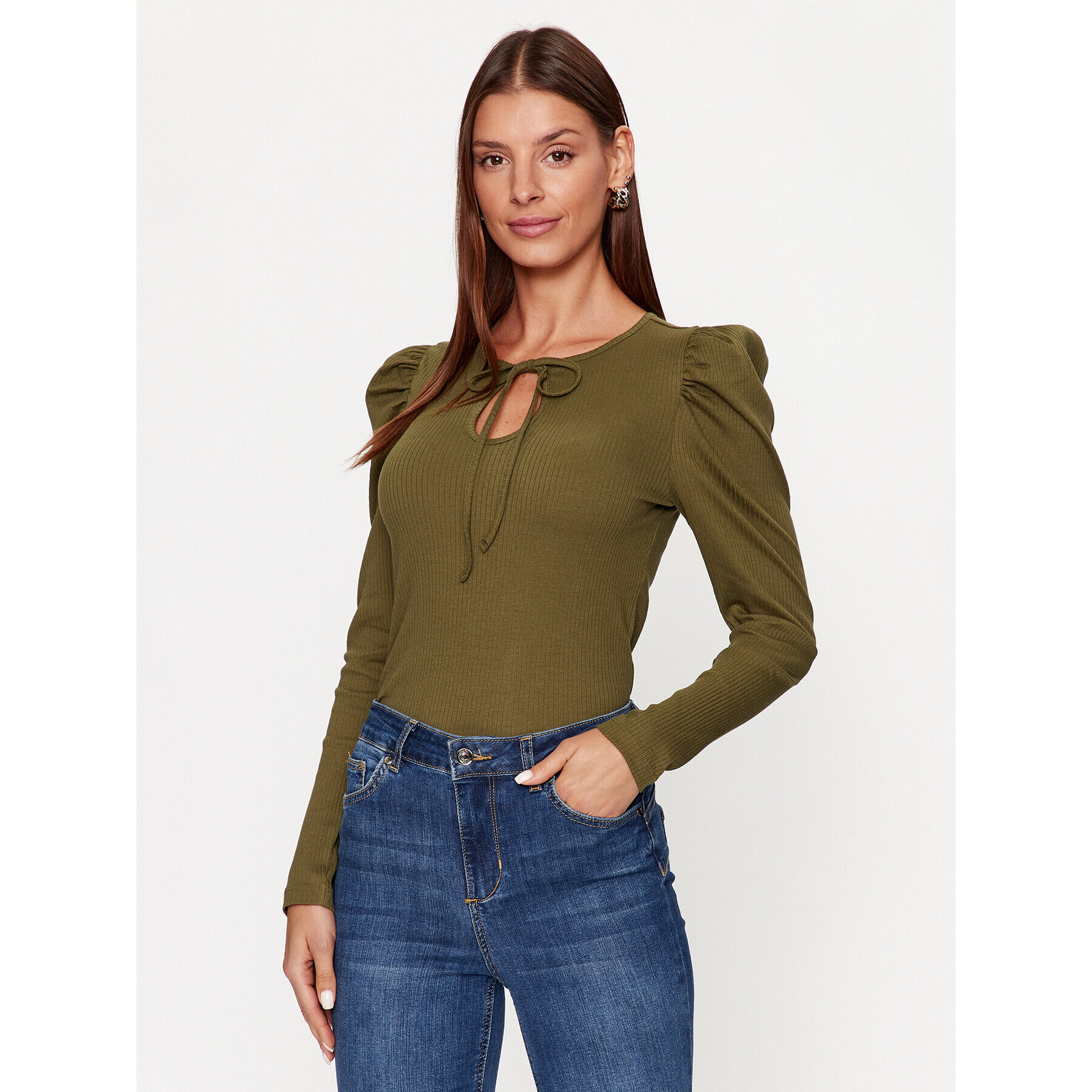 Vero Moda Блуза 10296235 Зелен Tight Fit - Pepit.bg