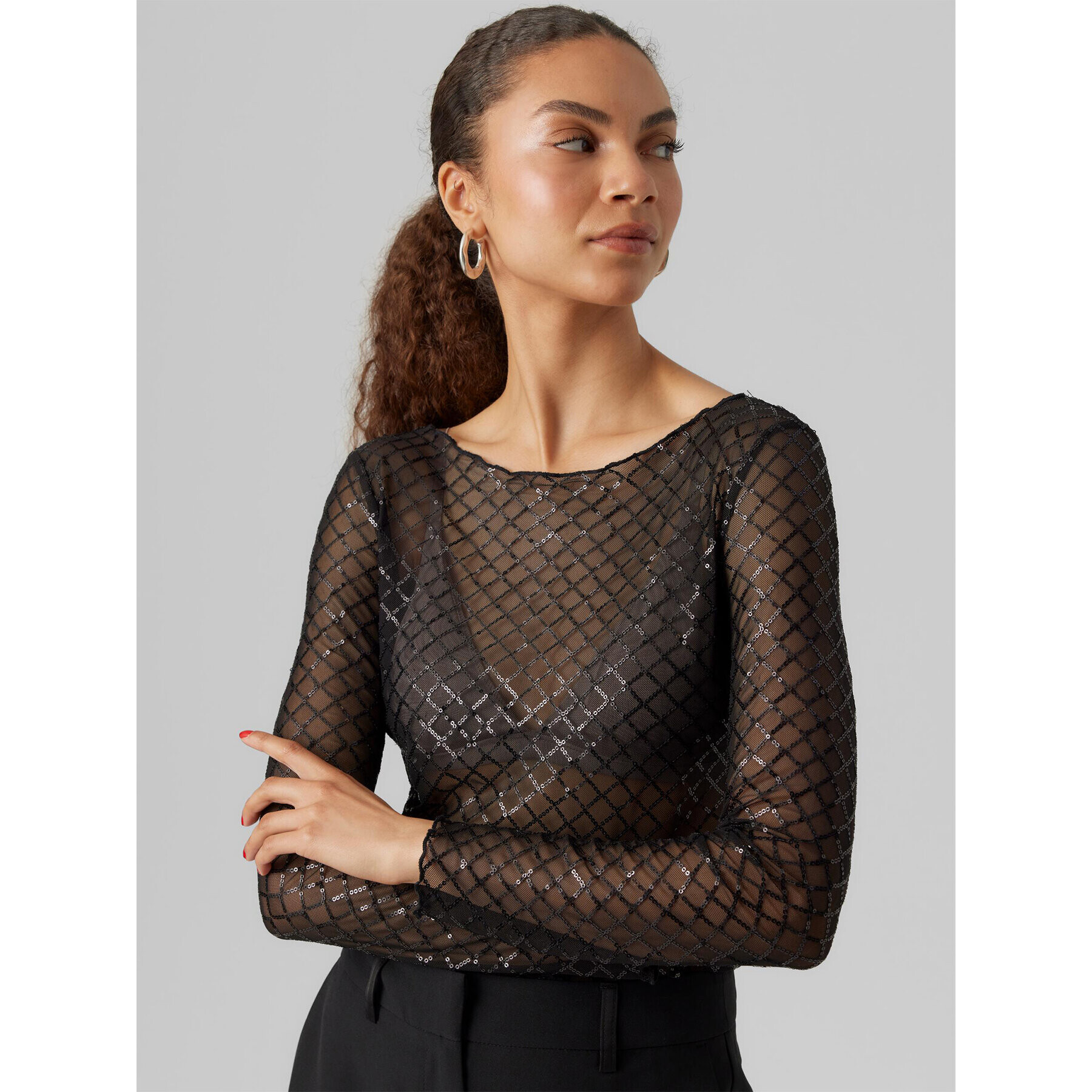 Vero Moda Блуза 10299302 Черен Regular Fit - Pepit.bg
