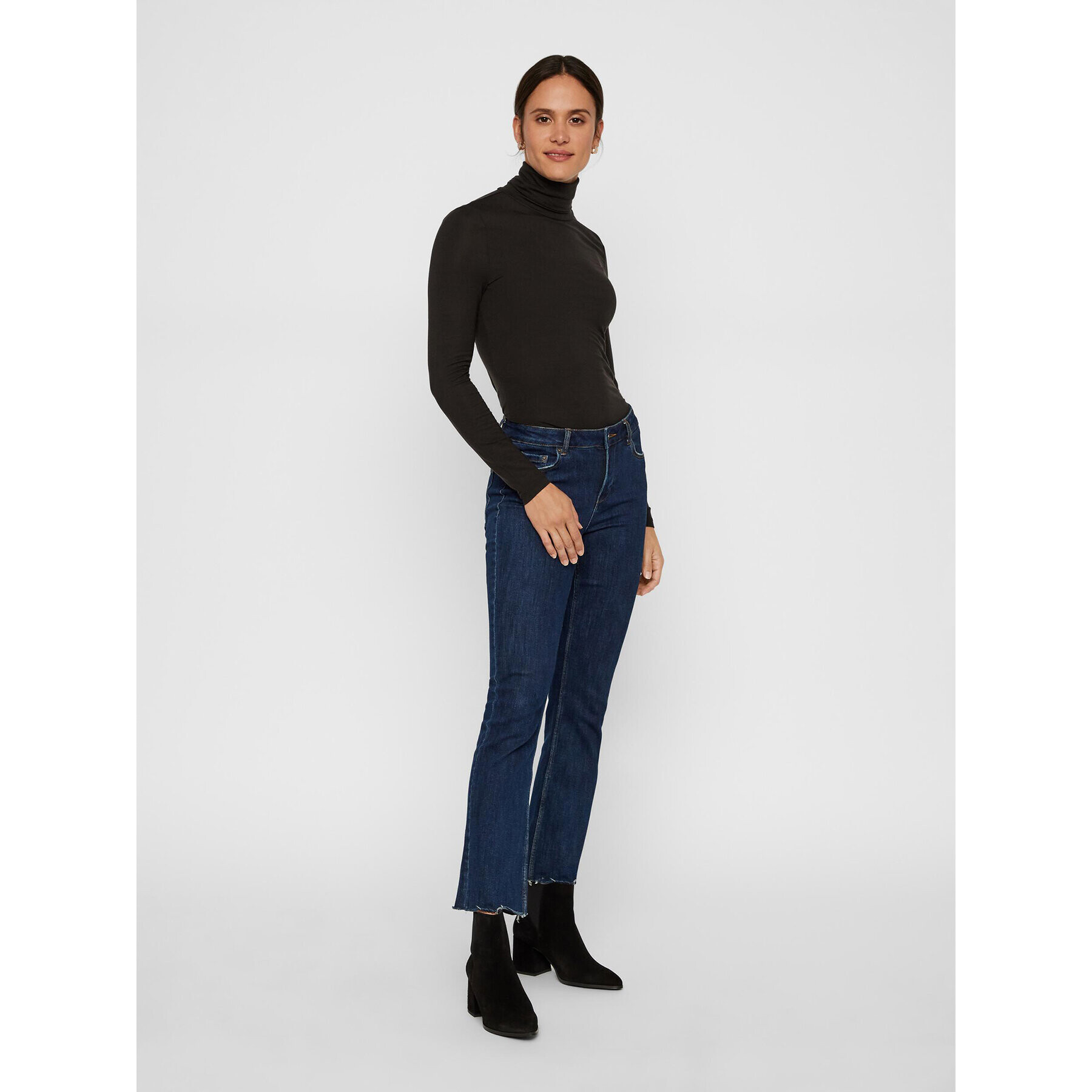 Vero Moda Поло Ava 10219220 Черен Slim Fit - Pepit.bg