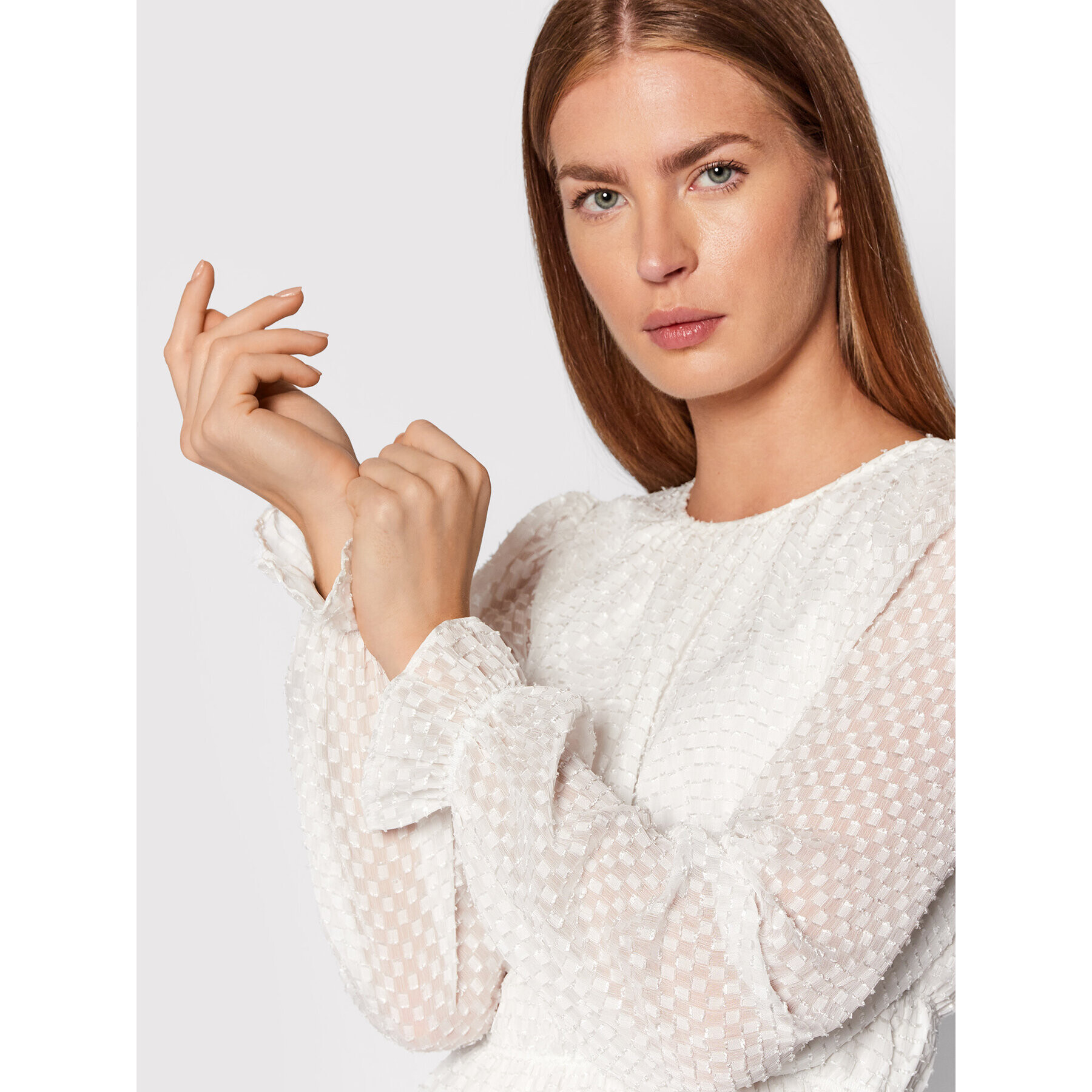 Vero Moda Блуза Boota 10264442 Бял Slim Fit - Pepit.bg