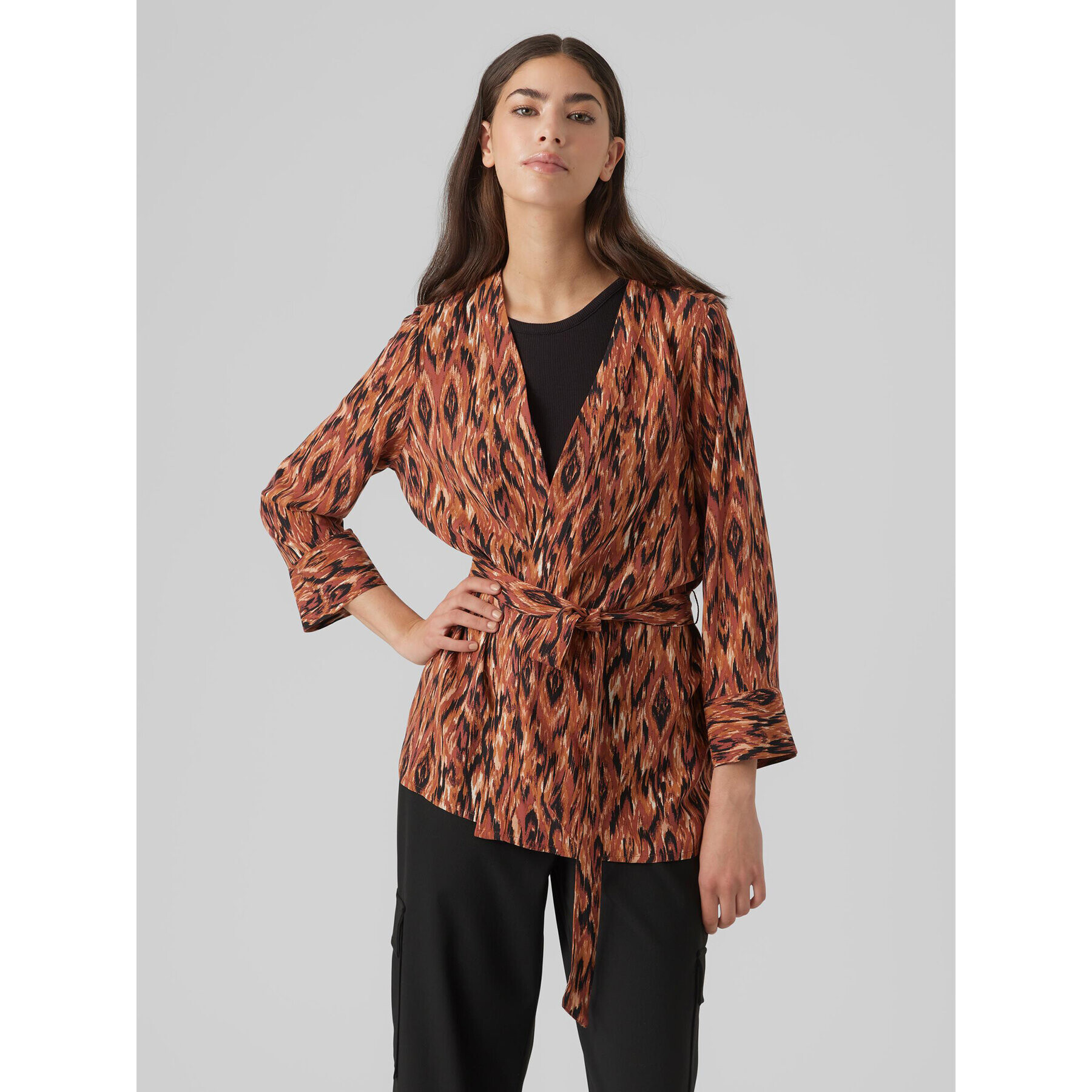 Vero Moda Блуза Easy 10297344 Кафяв Relaxed Fit - Pepit.bg