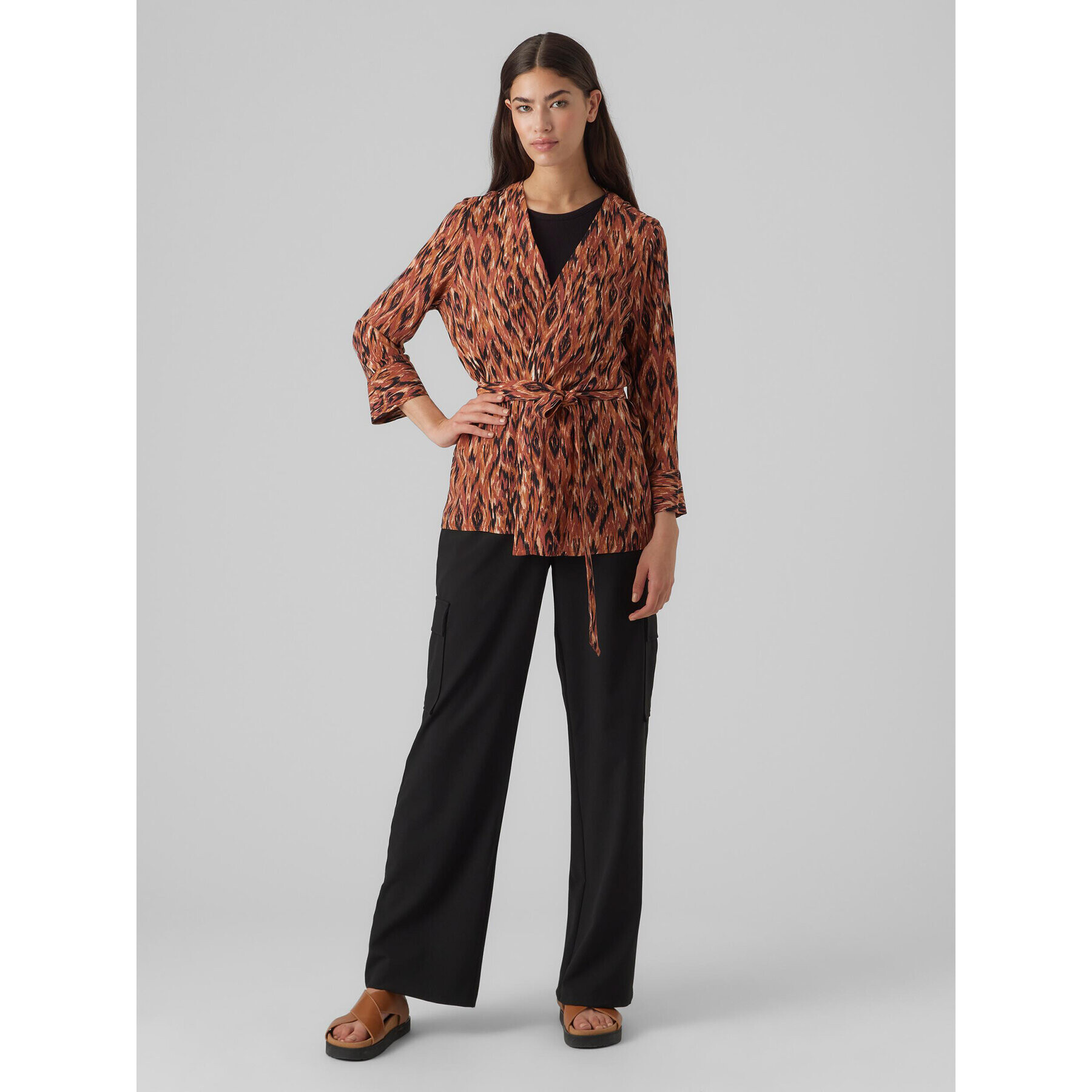Vero Moda Блуза Easy 10297344 Кафяв Relaxed Fit - Pepit.bg