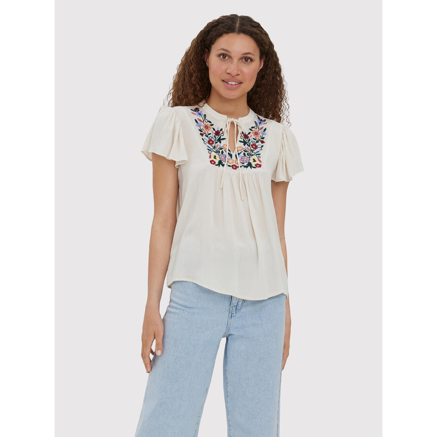 Vero Moda Блуза Gina 10277296 Сив Regular Fit - Pepit.bg