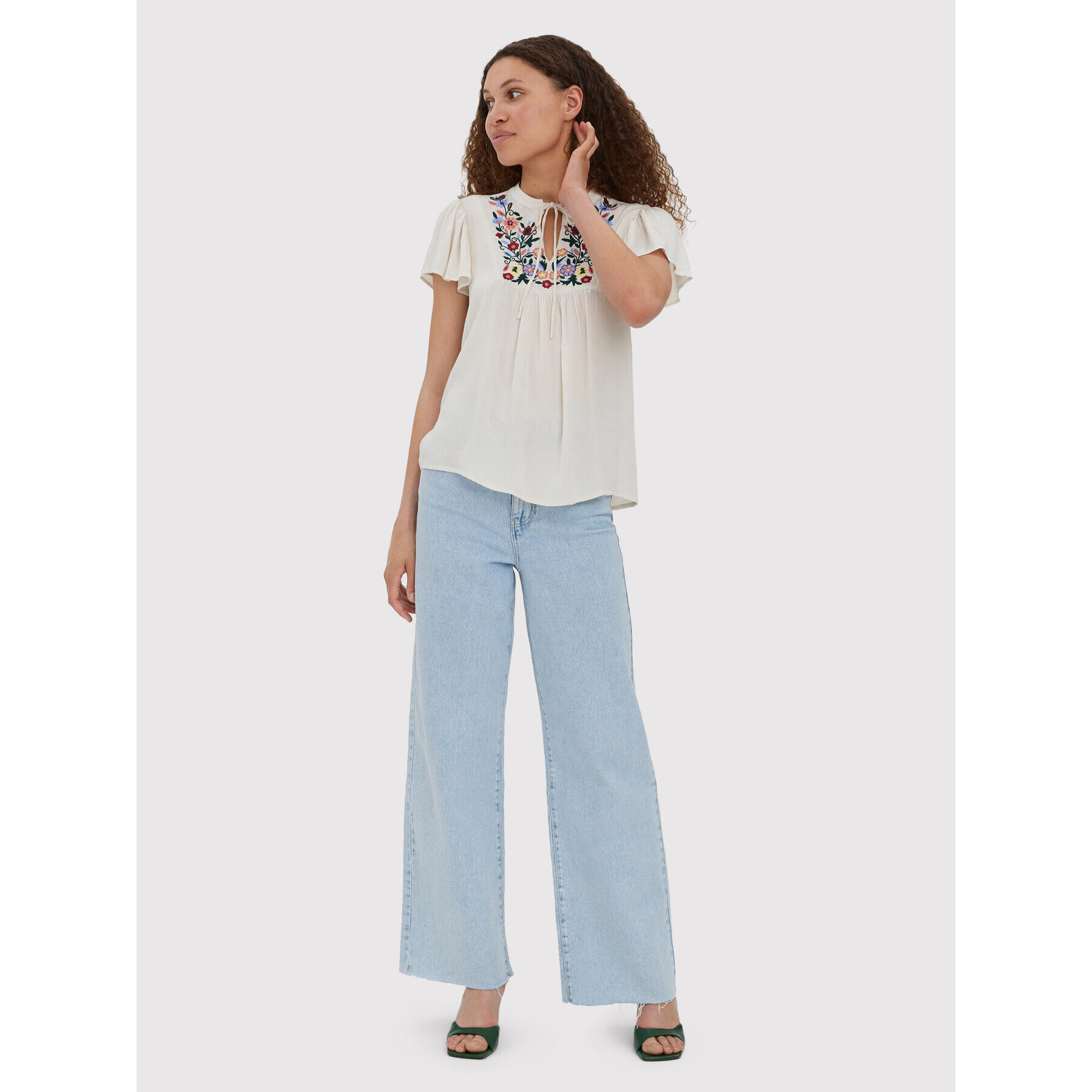 Vero Moda Блуза Gina 10277296 Сив Regular Fit - Pepit.bg