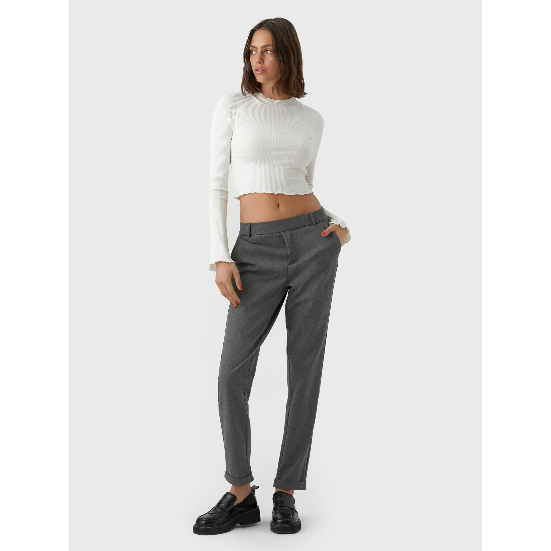 Vero Moda Блуза Hati 10275570 Бял Slim Fit - Pepit.bg