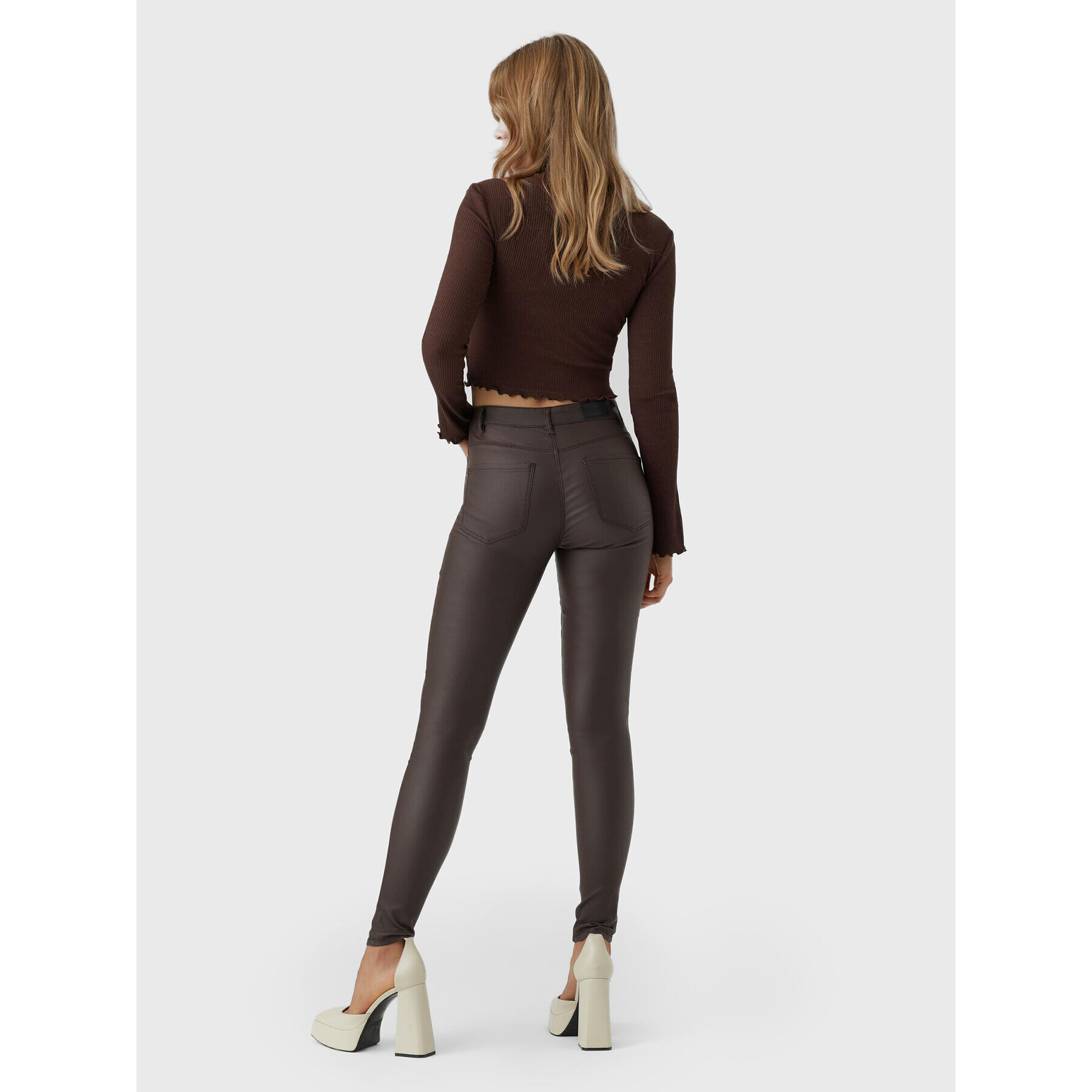 Vero Moda Блуза Hati 10275570 Кафяв Slim Fit - Pepit.bg