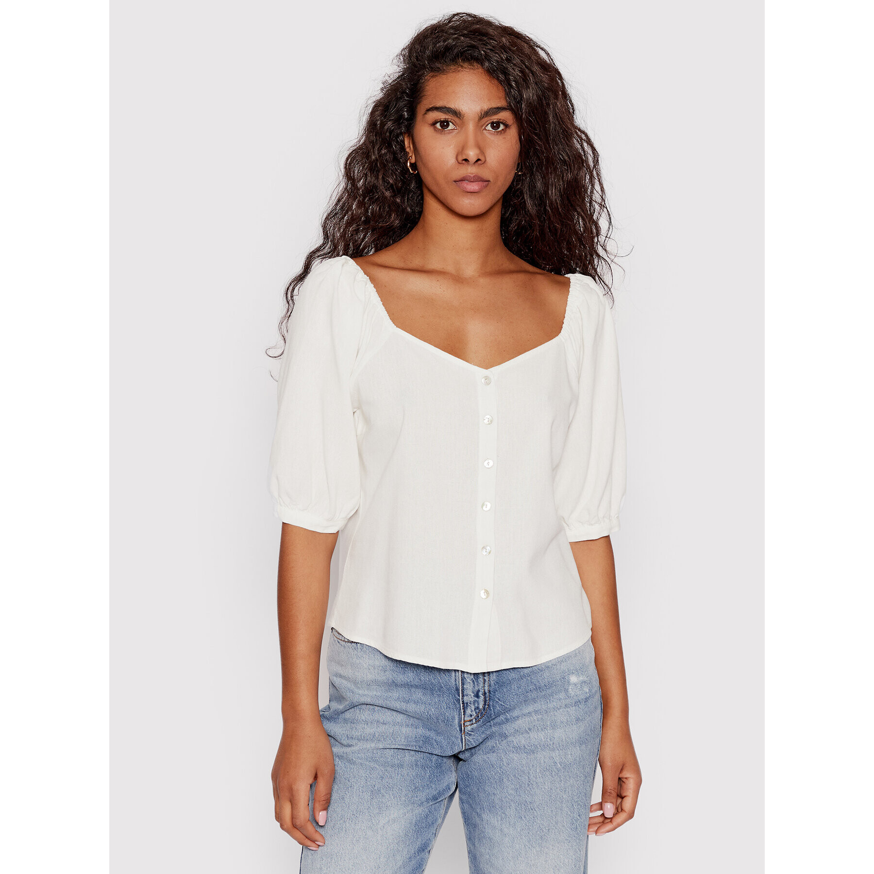 Vero Moda Блуза Jesmilo 10260299 Бял Regular Fit - Pepit.bg