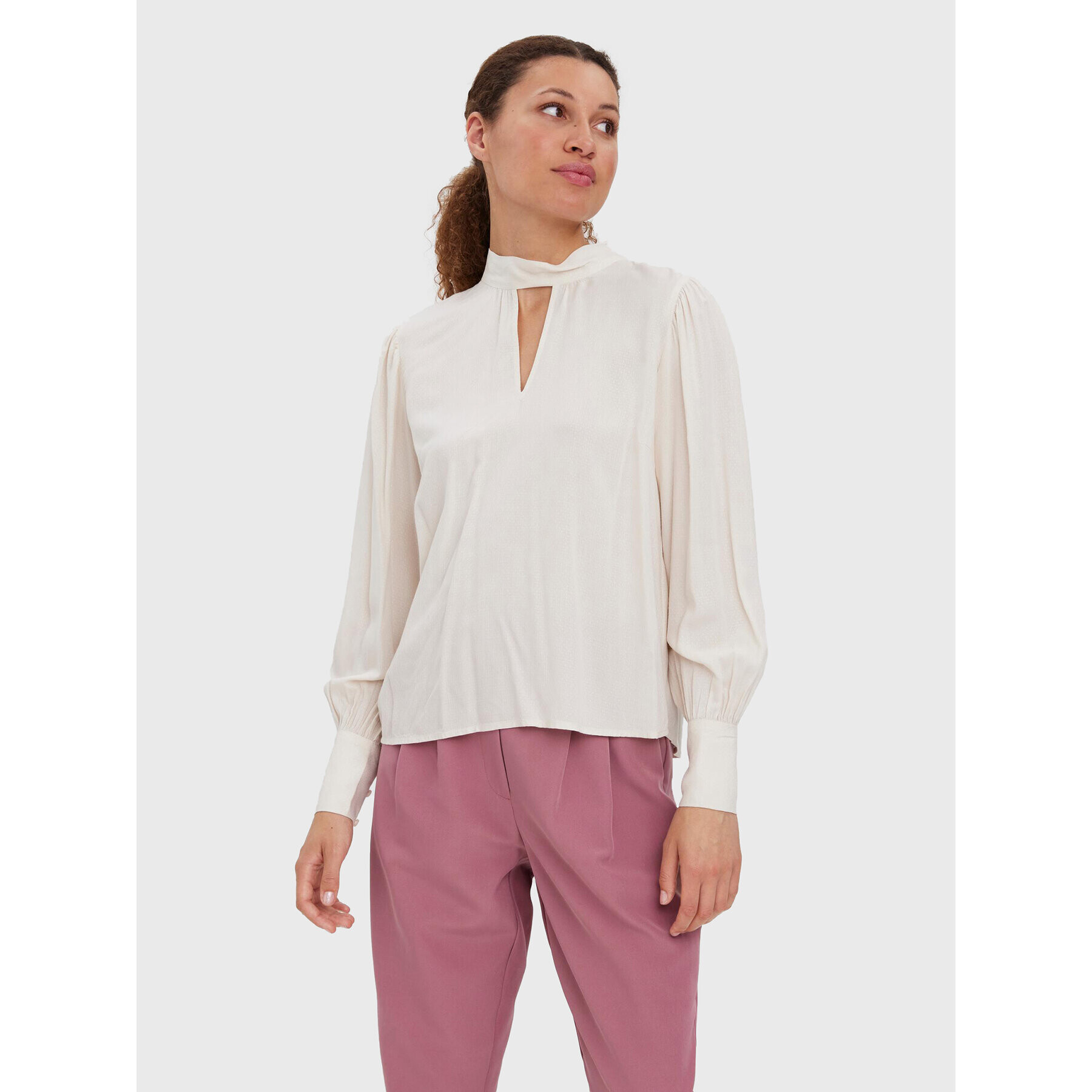 Vero Moda Блуза Kara 10276163 Екрю Relaxed Fit - Pepit.bg