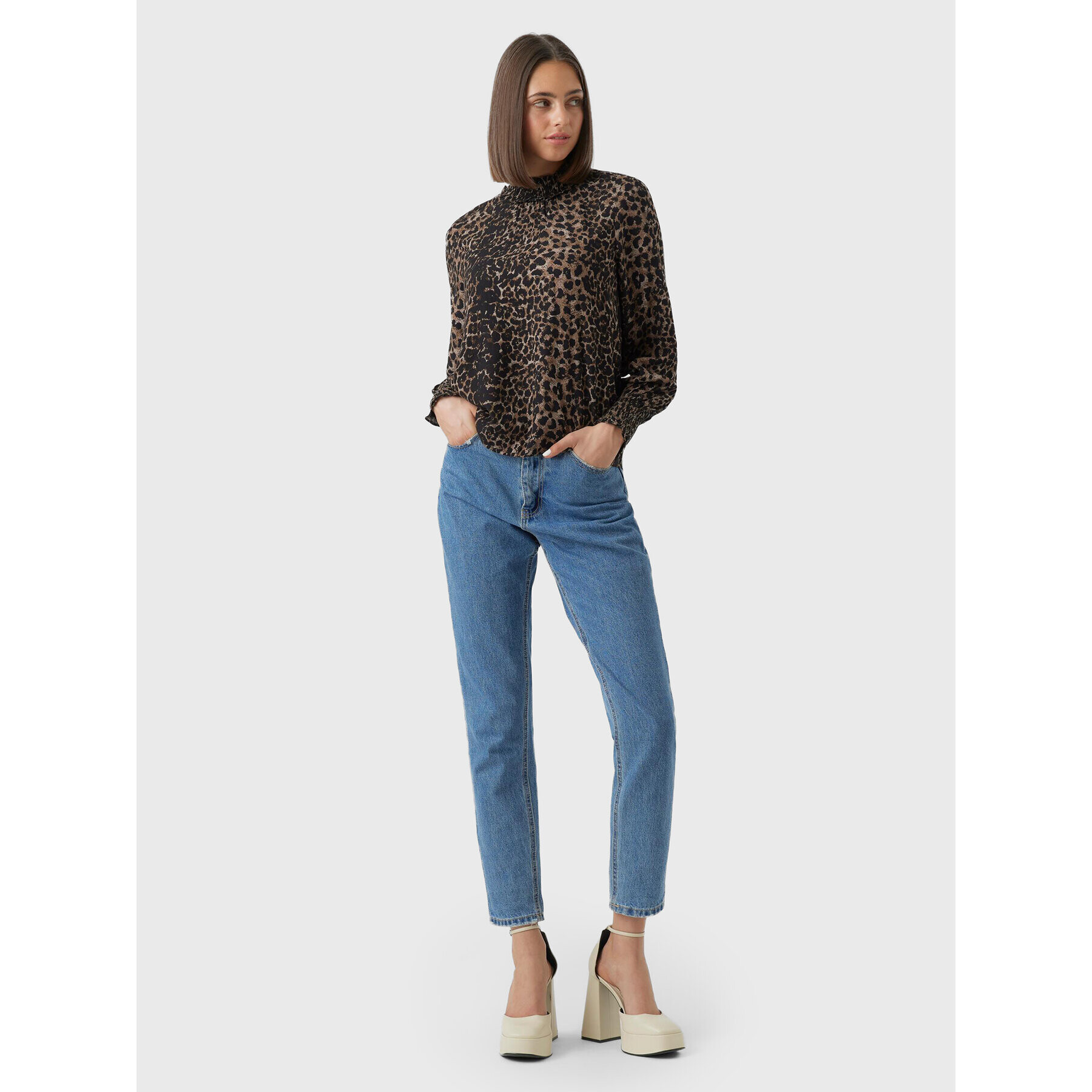 Vero Moda Блуза Kittie 10276212 Кафяв Relaxed Fit - Pepit.bg