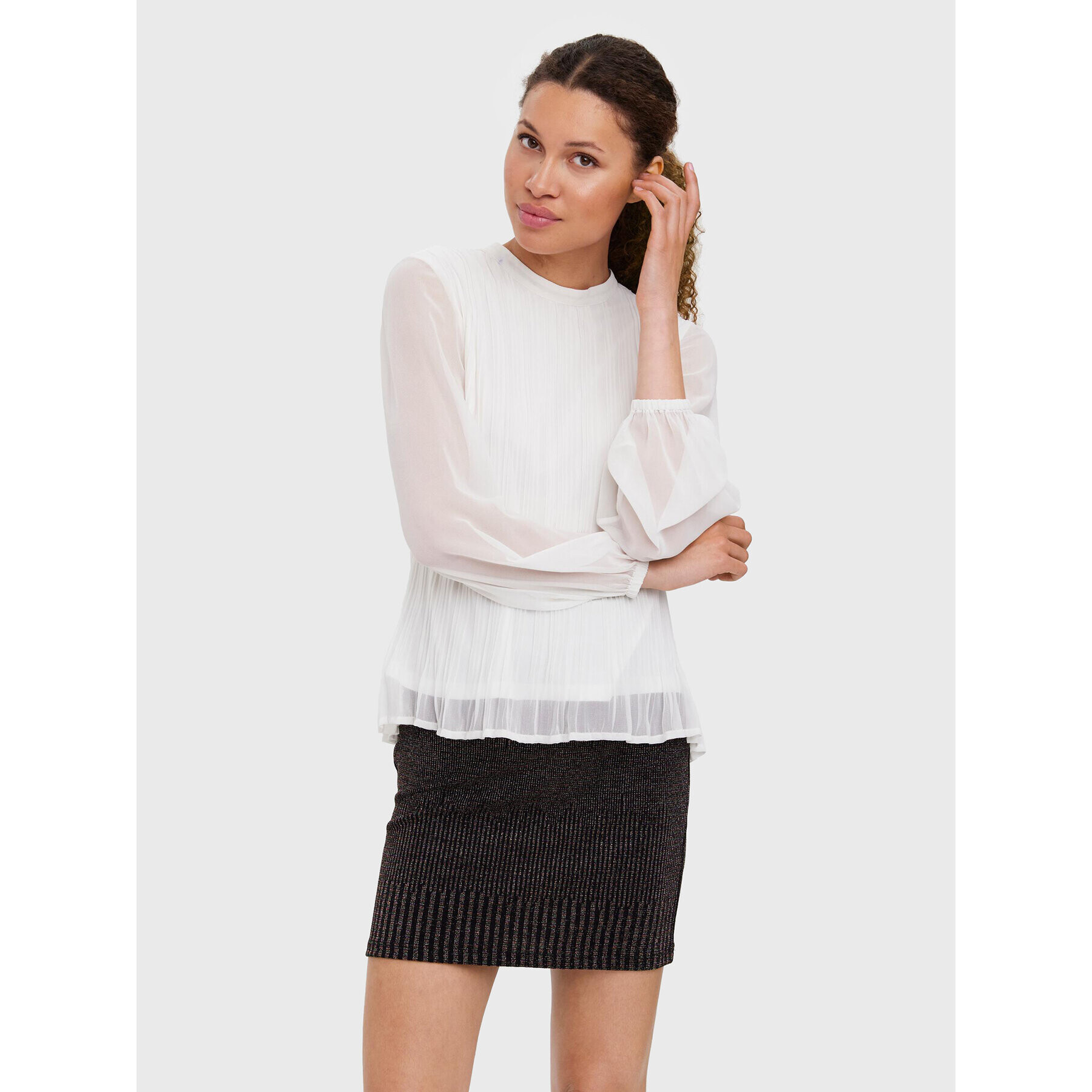 Vero Moda Блуза Klasi 10276363 Екрю Regular Fit - Pepit.bg