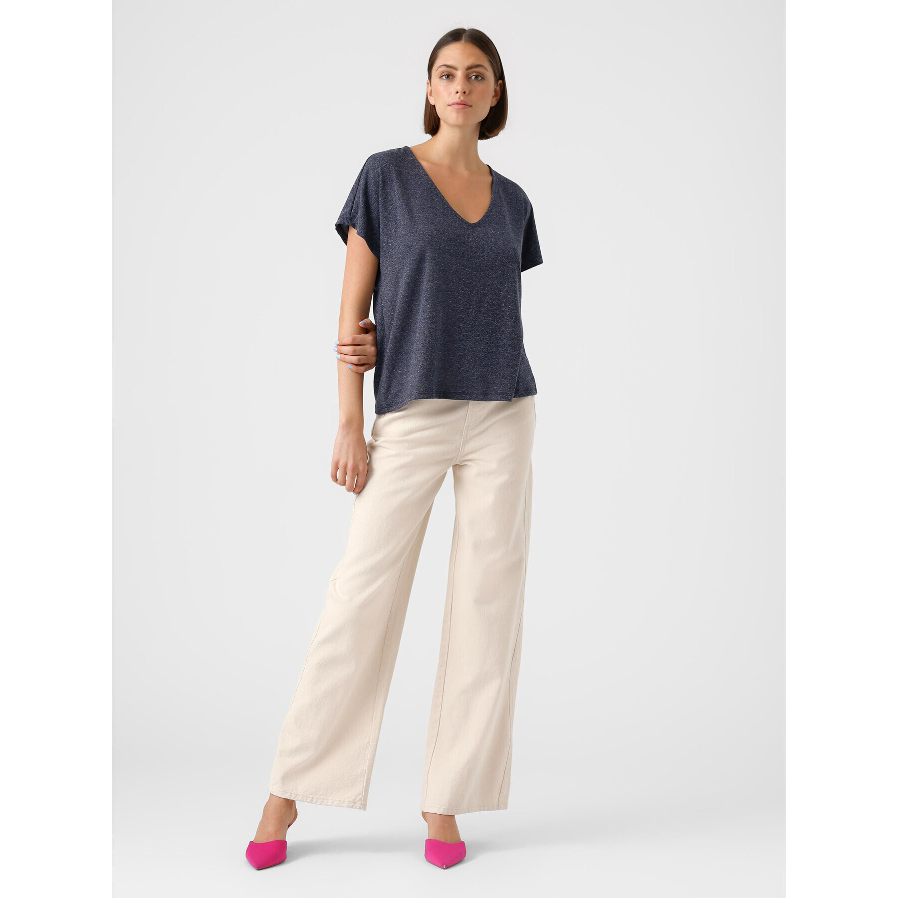 Vero Moda Блуза Marijune 10281911 Тъмносин Regular Fit - Pepit.bg