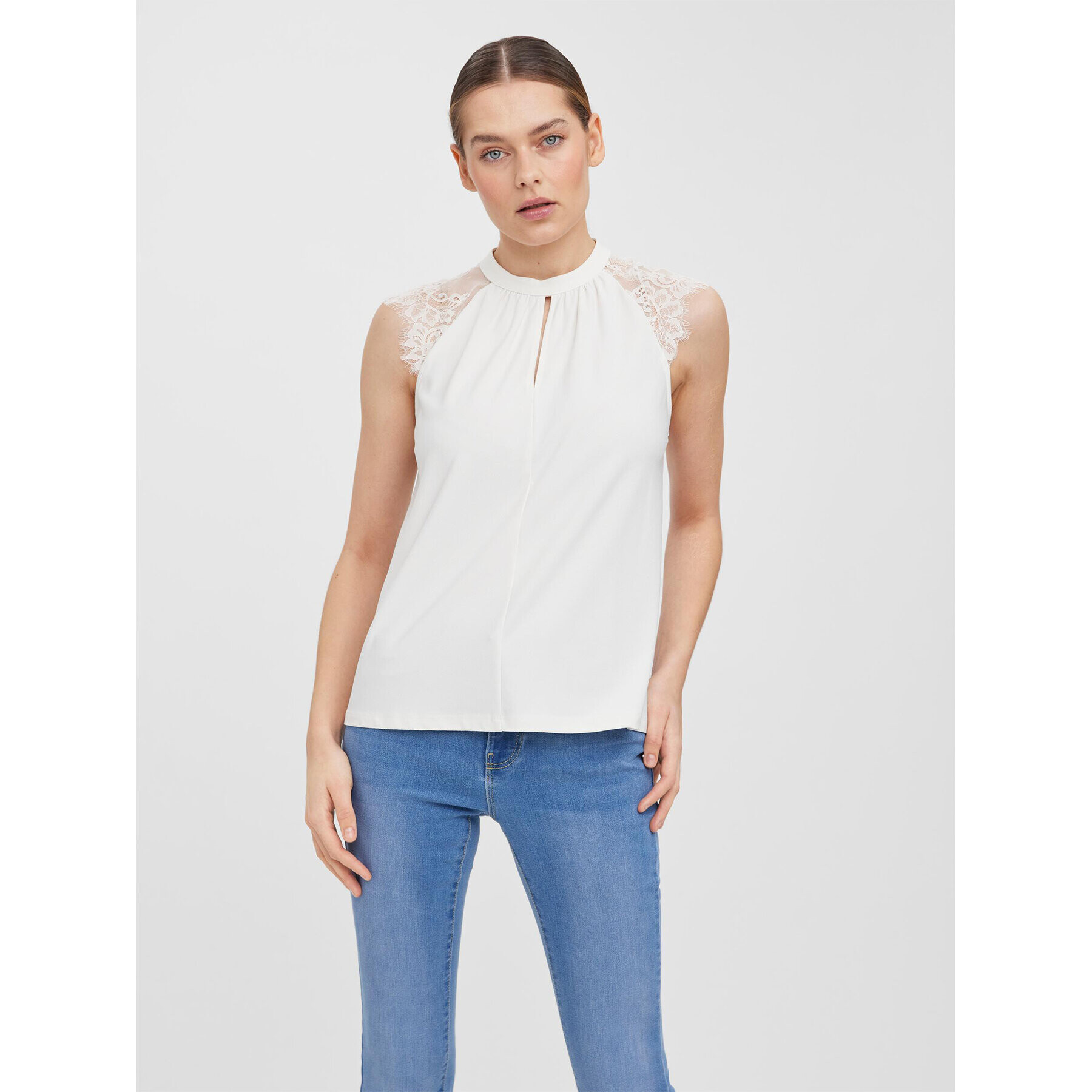 Vero Moda Блуза Milla 10226072 Бял Regular Fit - Pepit.bg