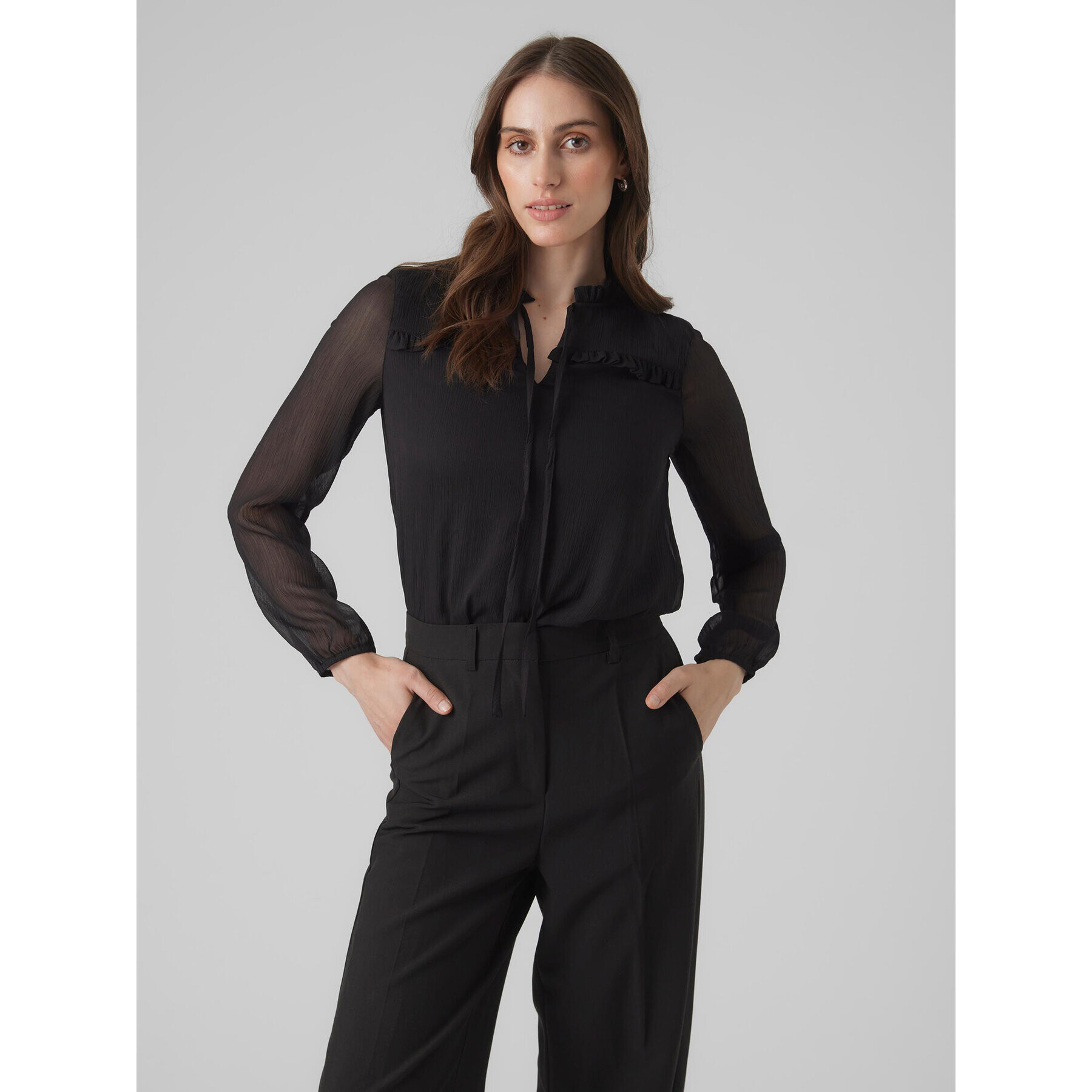 Vero Moda Блуза Milla 10295551 Черен Regular Fit - Pepit.bg