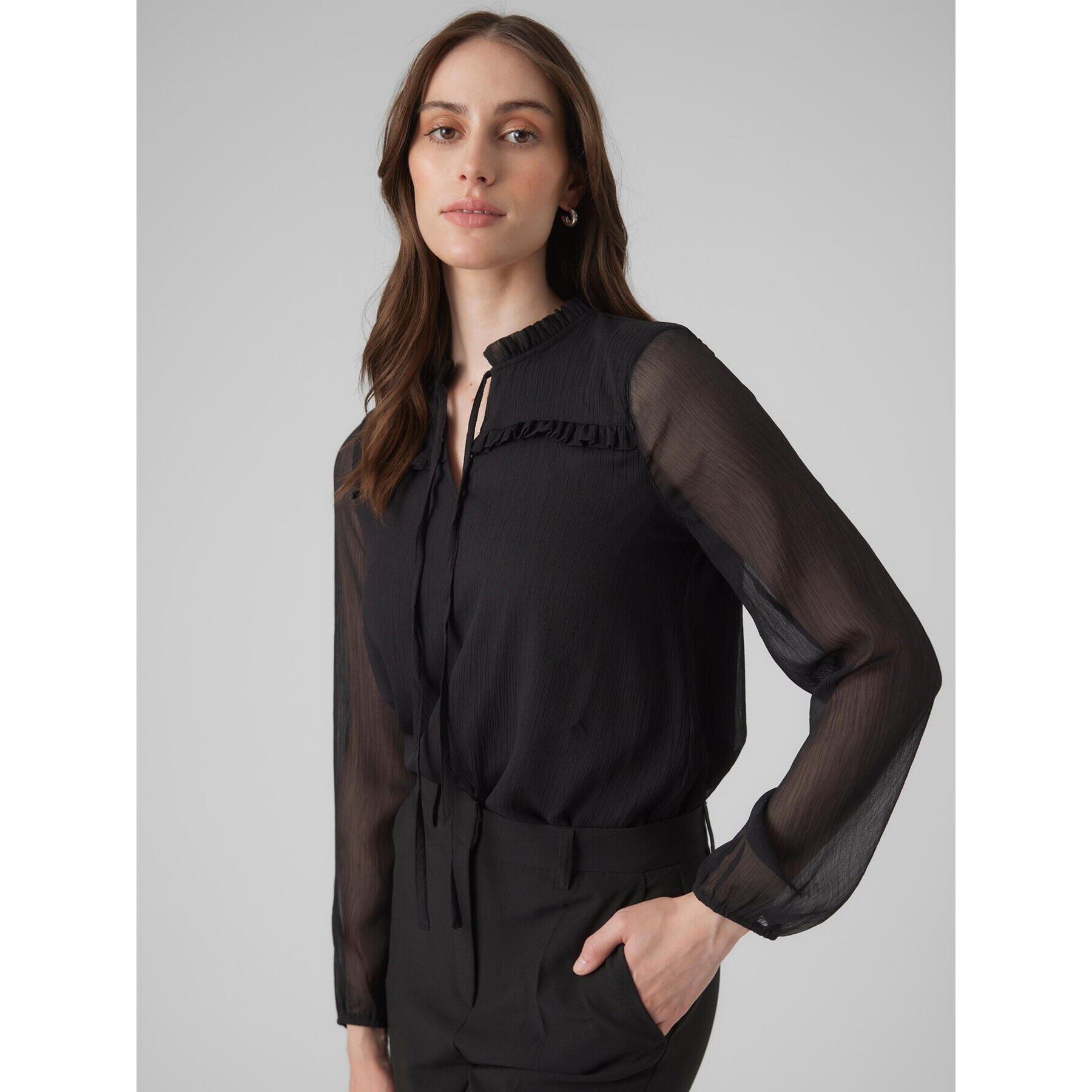 Vero Moda Блуза Milla 10295551 Черен Regular Fit - Pepit.bg