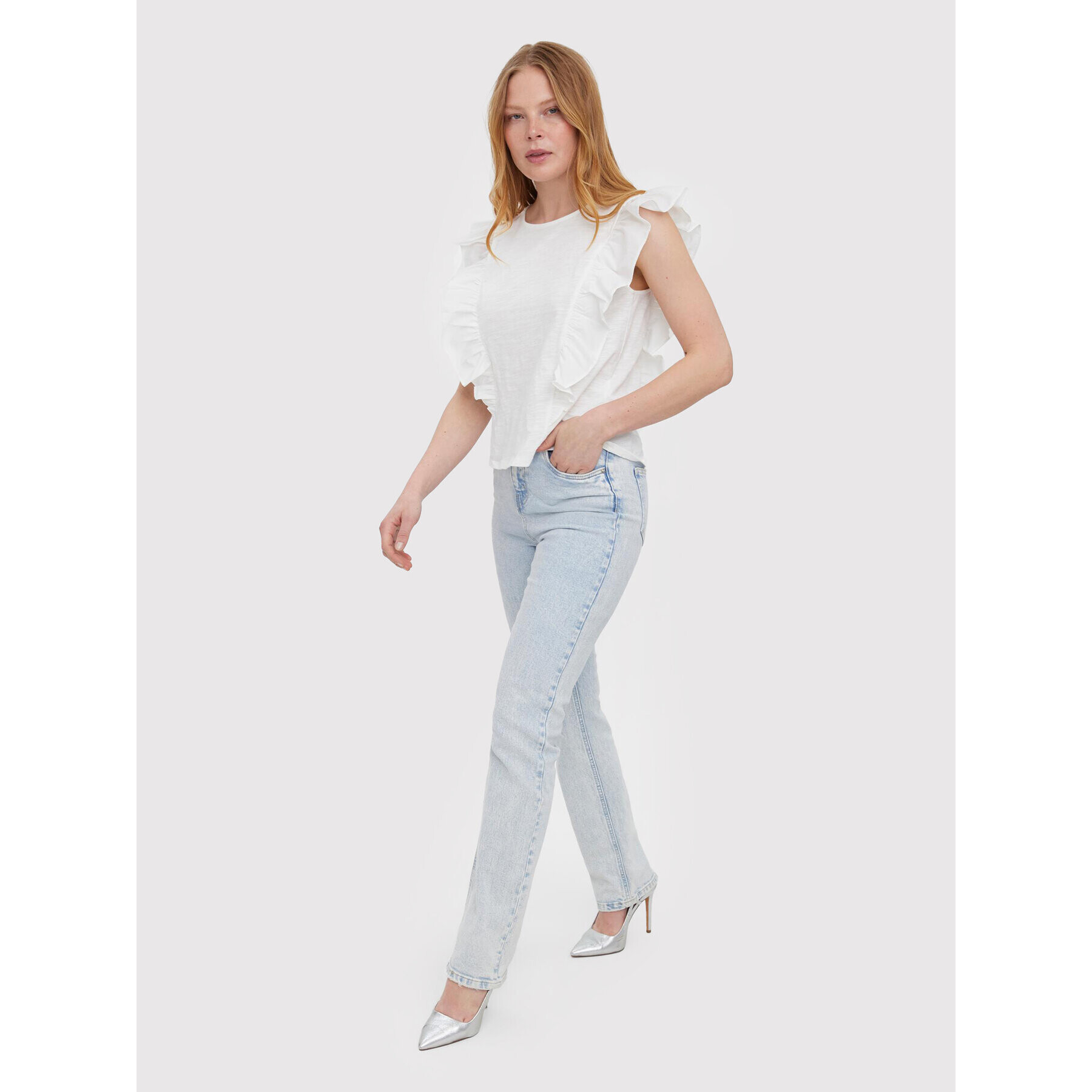Vero Moda Блуза Ovina 10265116 Бял Regular Fit - Pepit.bg