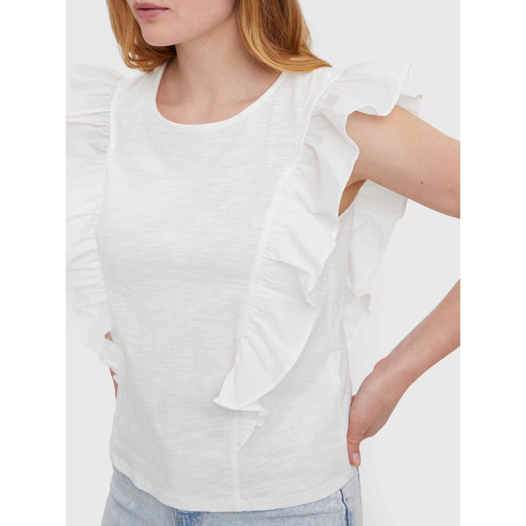 Vero Moda Блуза Ovina 10265116 Бял Regular Fit - Pepit.bg