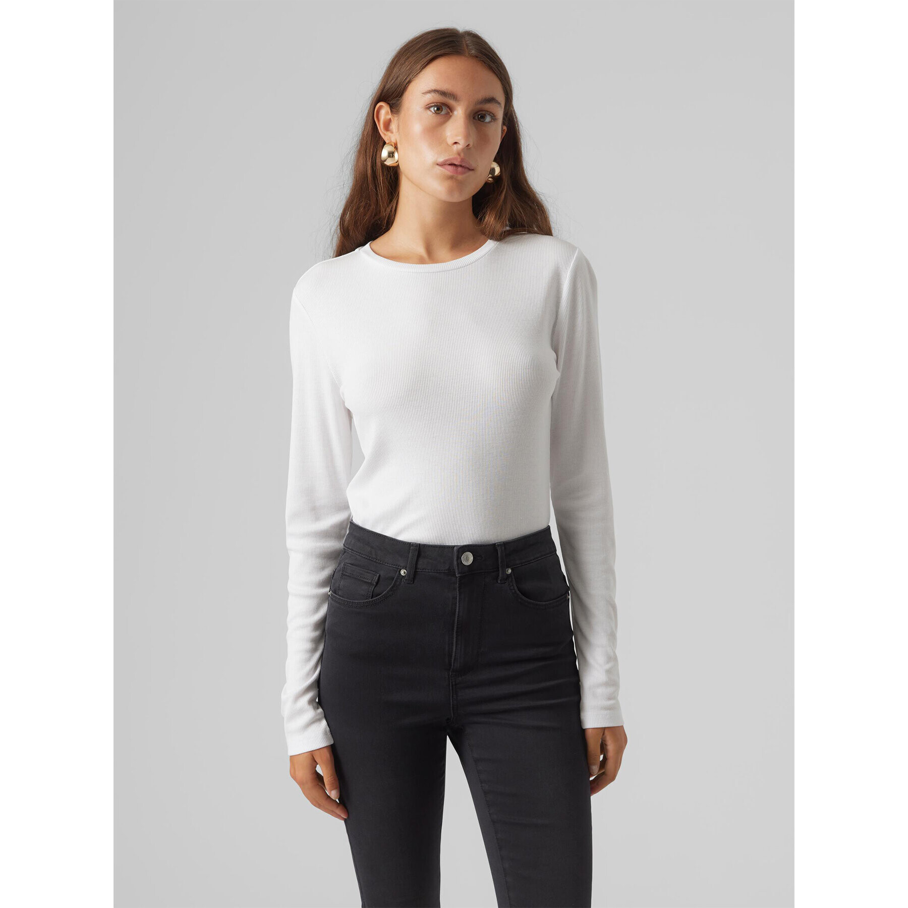 Vero Moda Блуза Roma 10293830 Бял Slim Fit - Pepit.bg