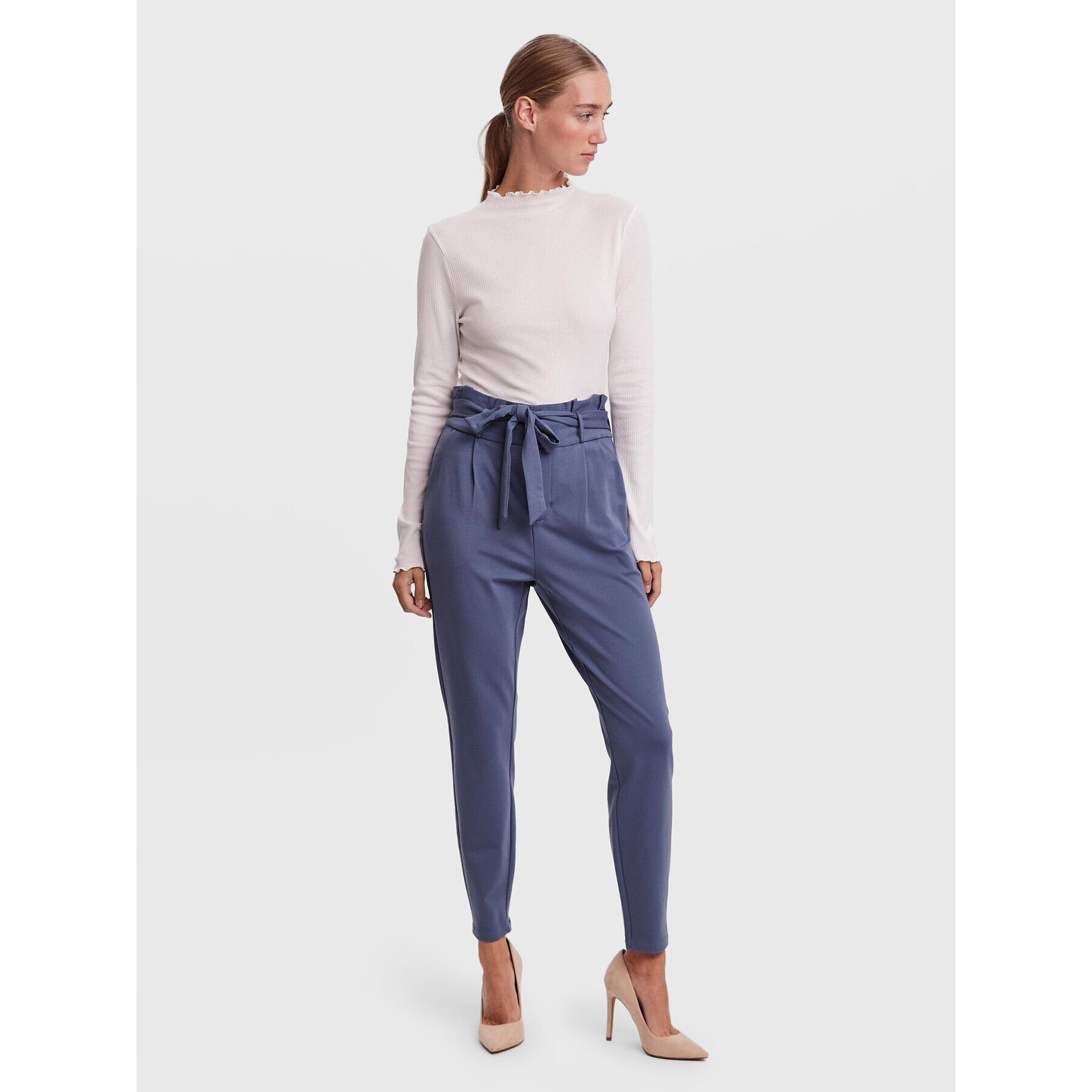 Vero Moda Блуза Vio 10259206 Бял Slim Fit - Pepit.bg