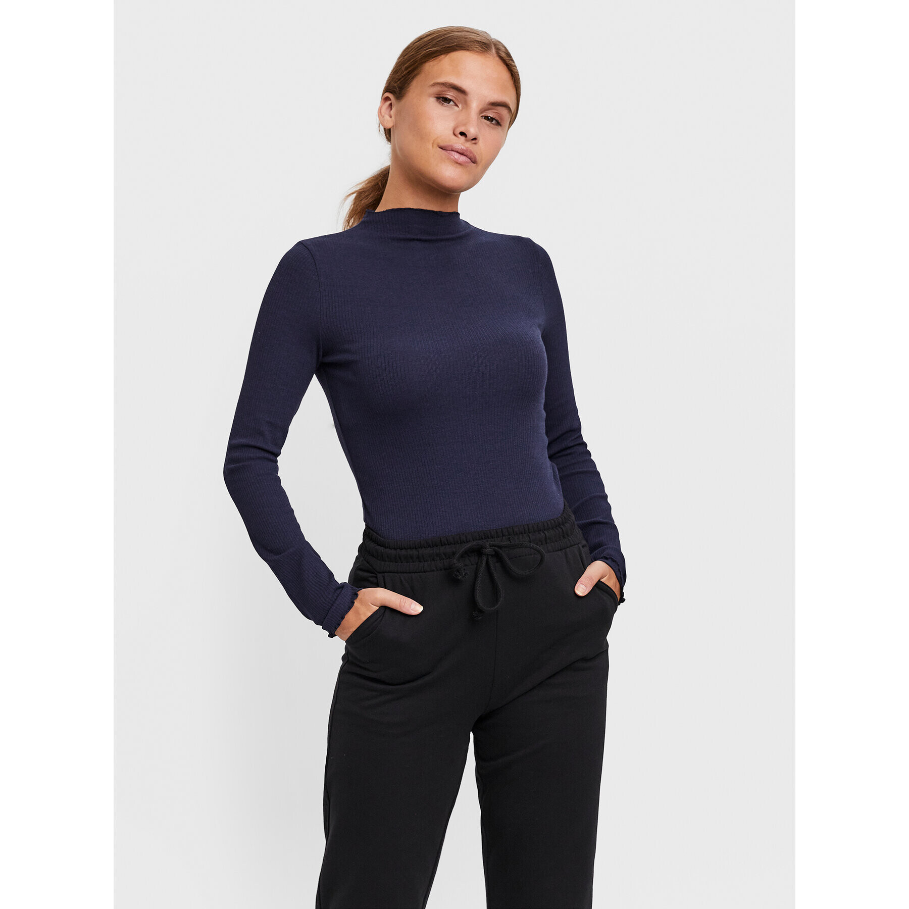 Vero Moda Блуза Vio 10259206 Тъмносин Slim Fit - Pepit.bg